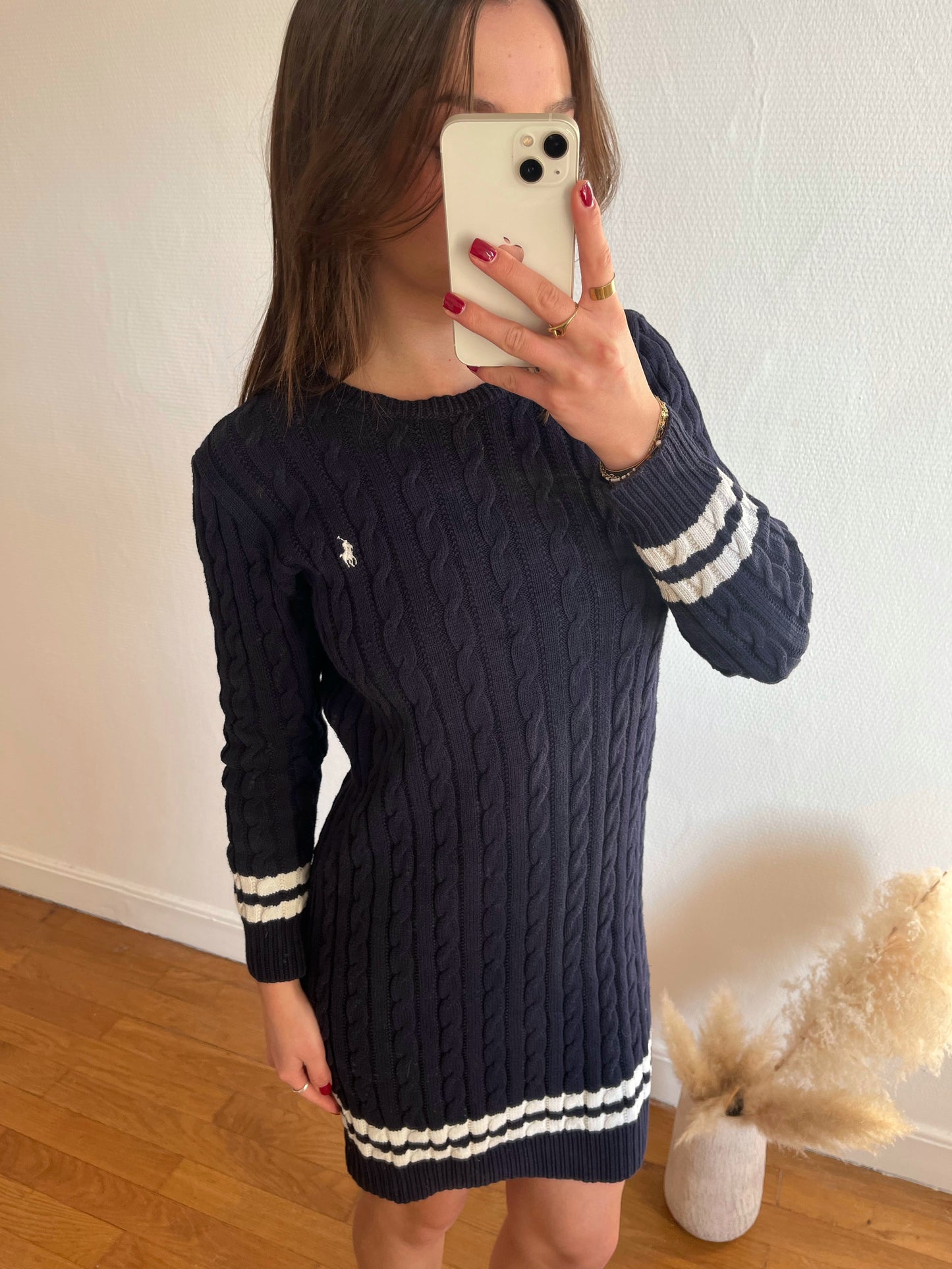 Robe torsadé Ralph Lauren bleu marine - S
