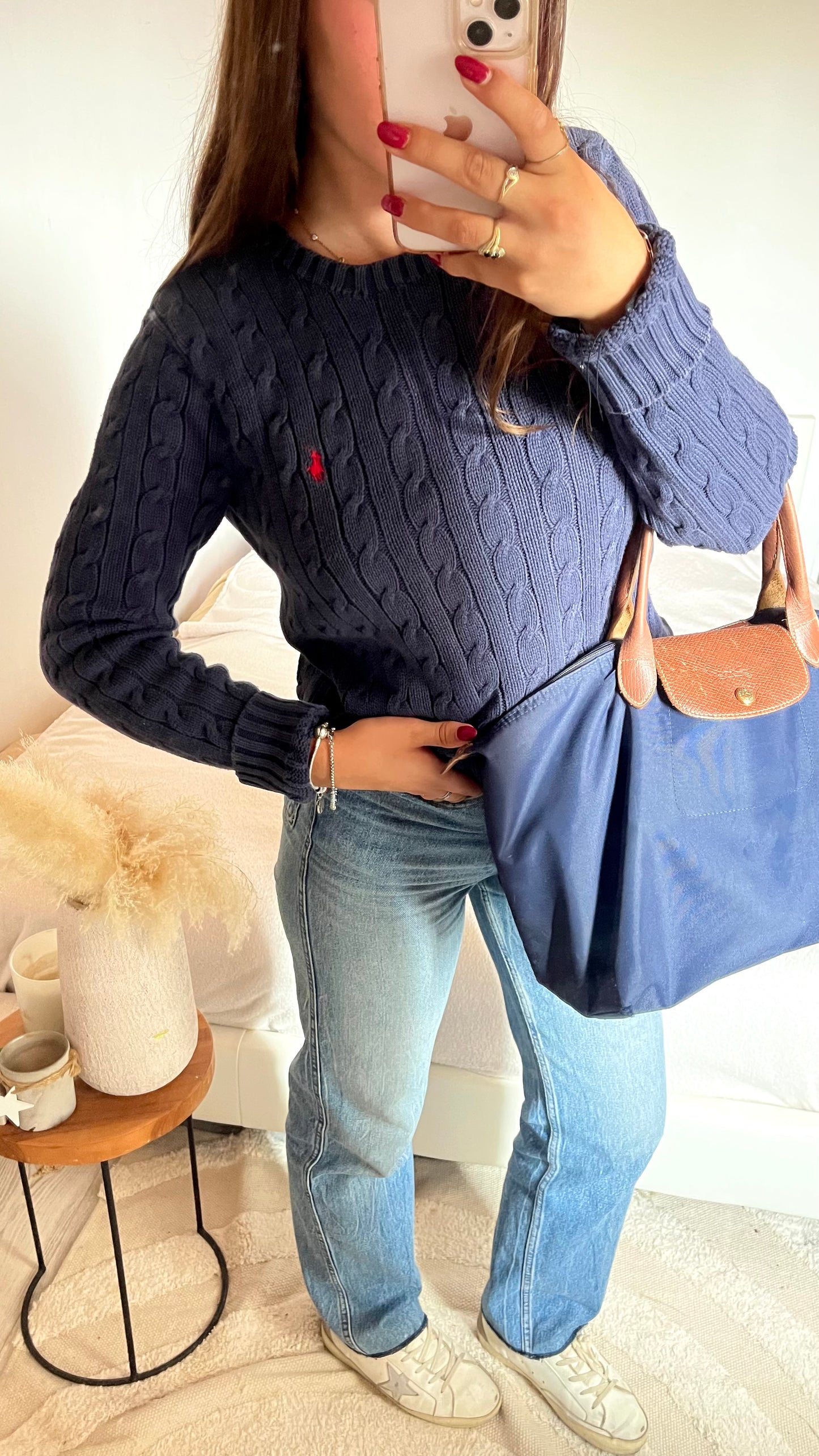 Pull torsadé Ralph Lauren bleu marine - M et L