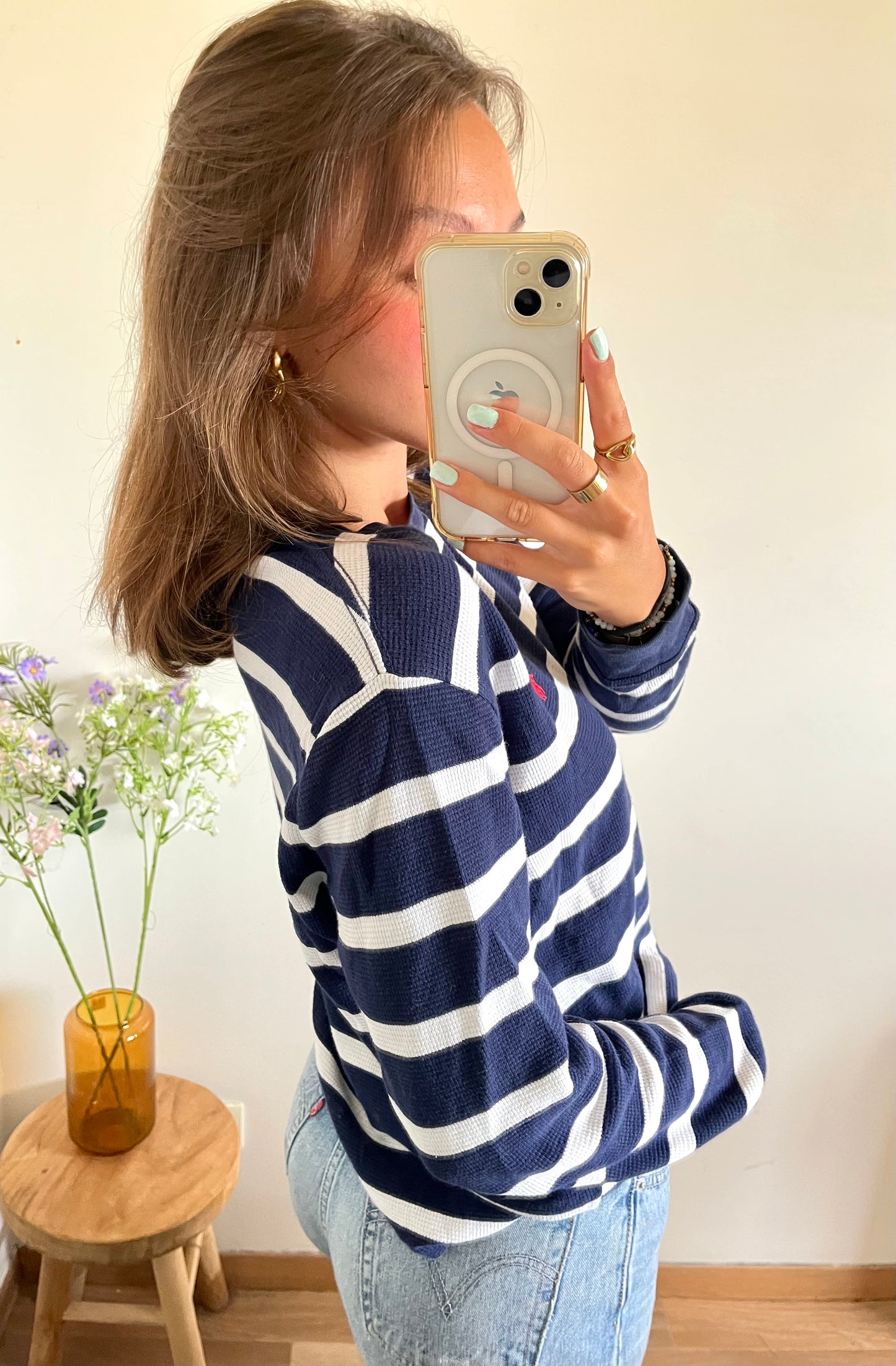 Pull col rond marinière Ralph Lauren - S