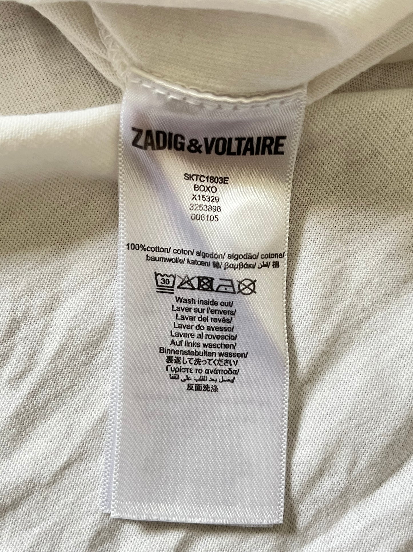 T-shirt blanc strass Zadig & Voltaire — XS