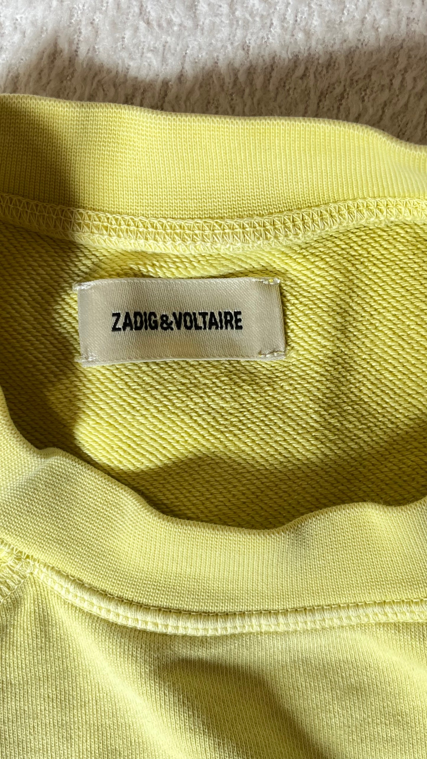 Sweat col rond jaune pastel Zadig & Voltaire - S