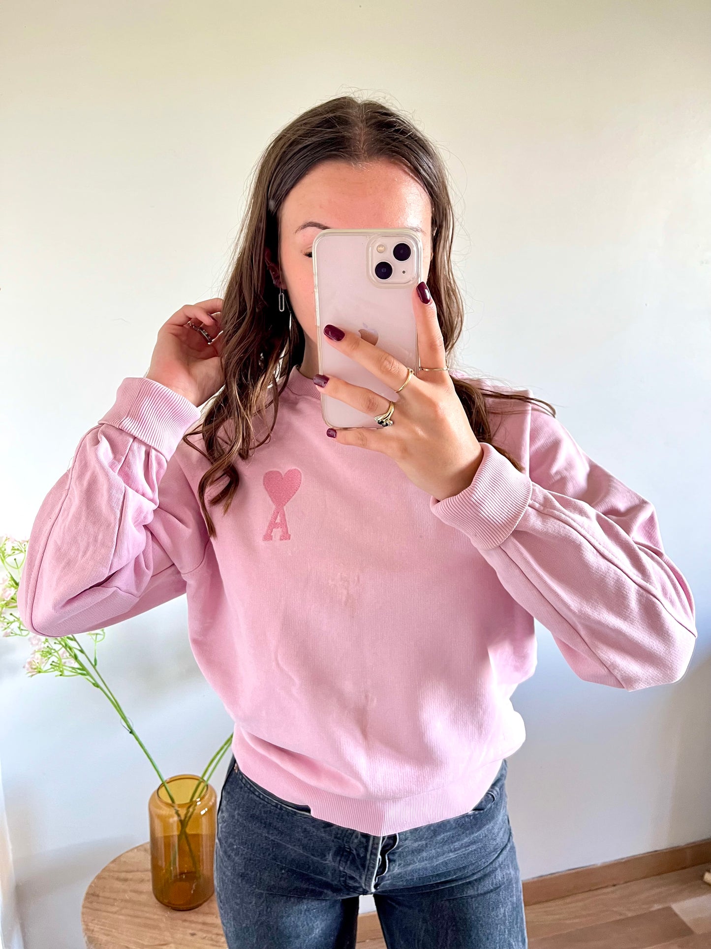 Pull rose pastel Ami Paris - S