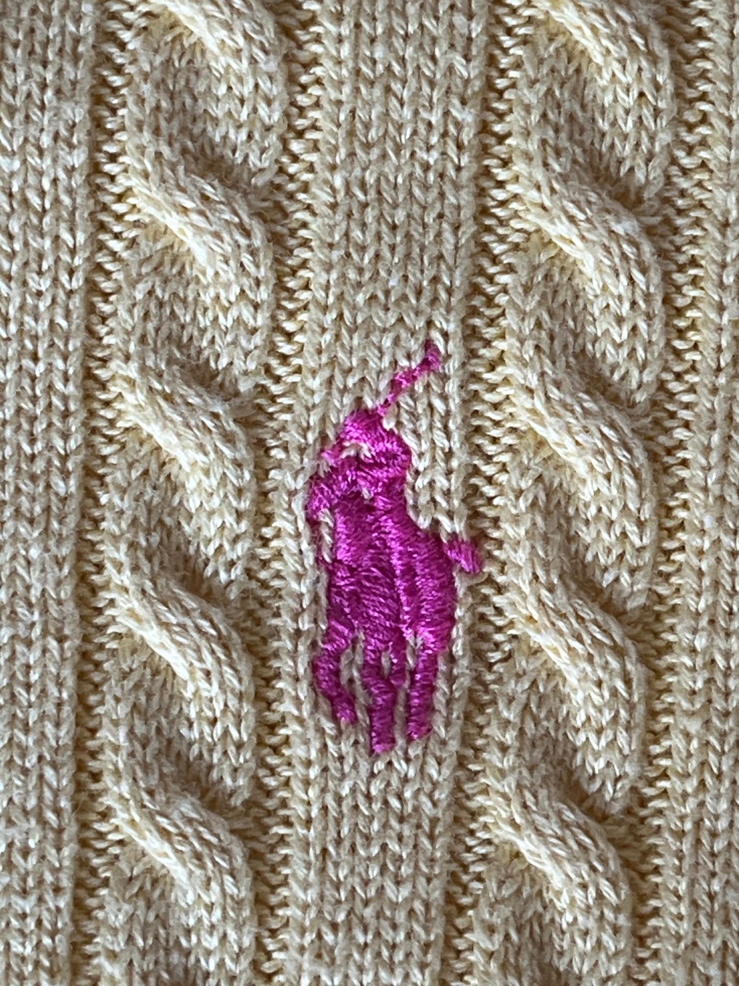 Gilet torsadé jaune pastel Ralph Lauren - S