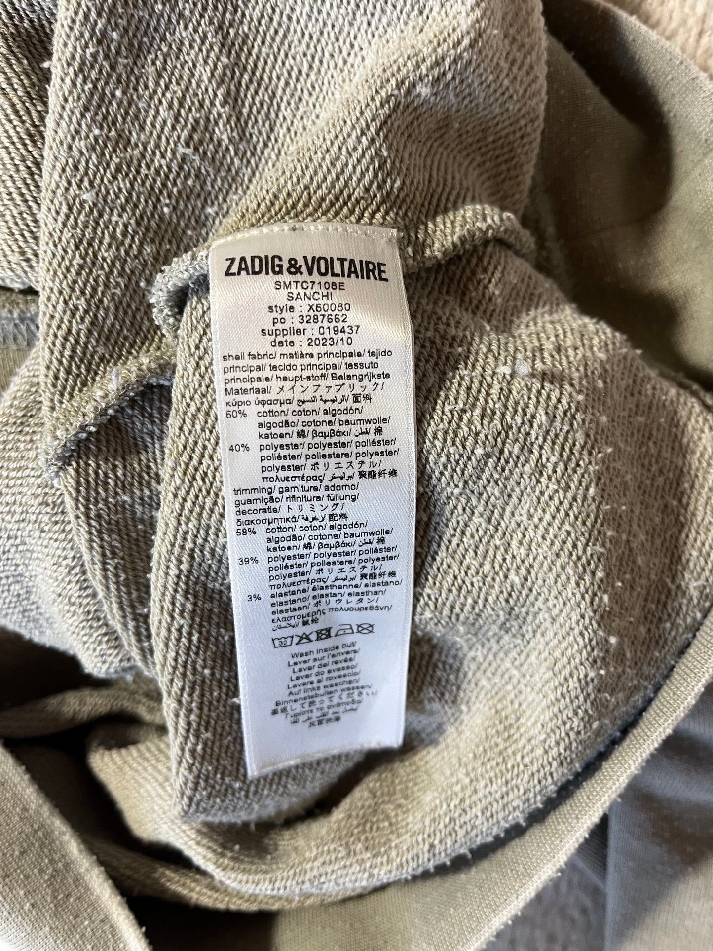 Sweat à capuche gris délavé Zadig & Voltaire - XS