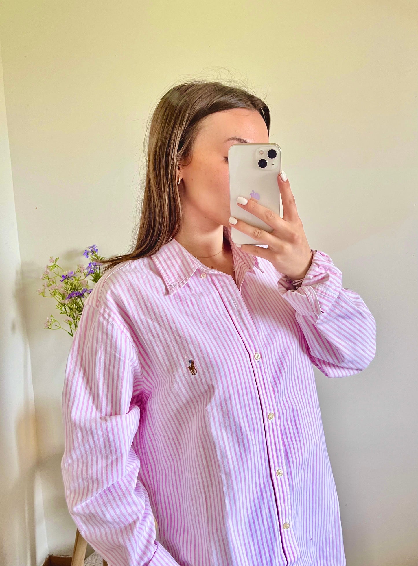Chemise rayée rose Ralph Lauren - L homme / XL femme