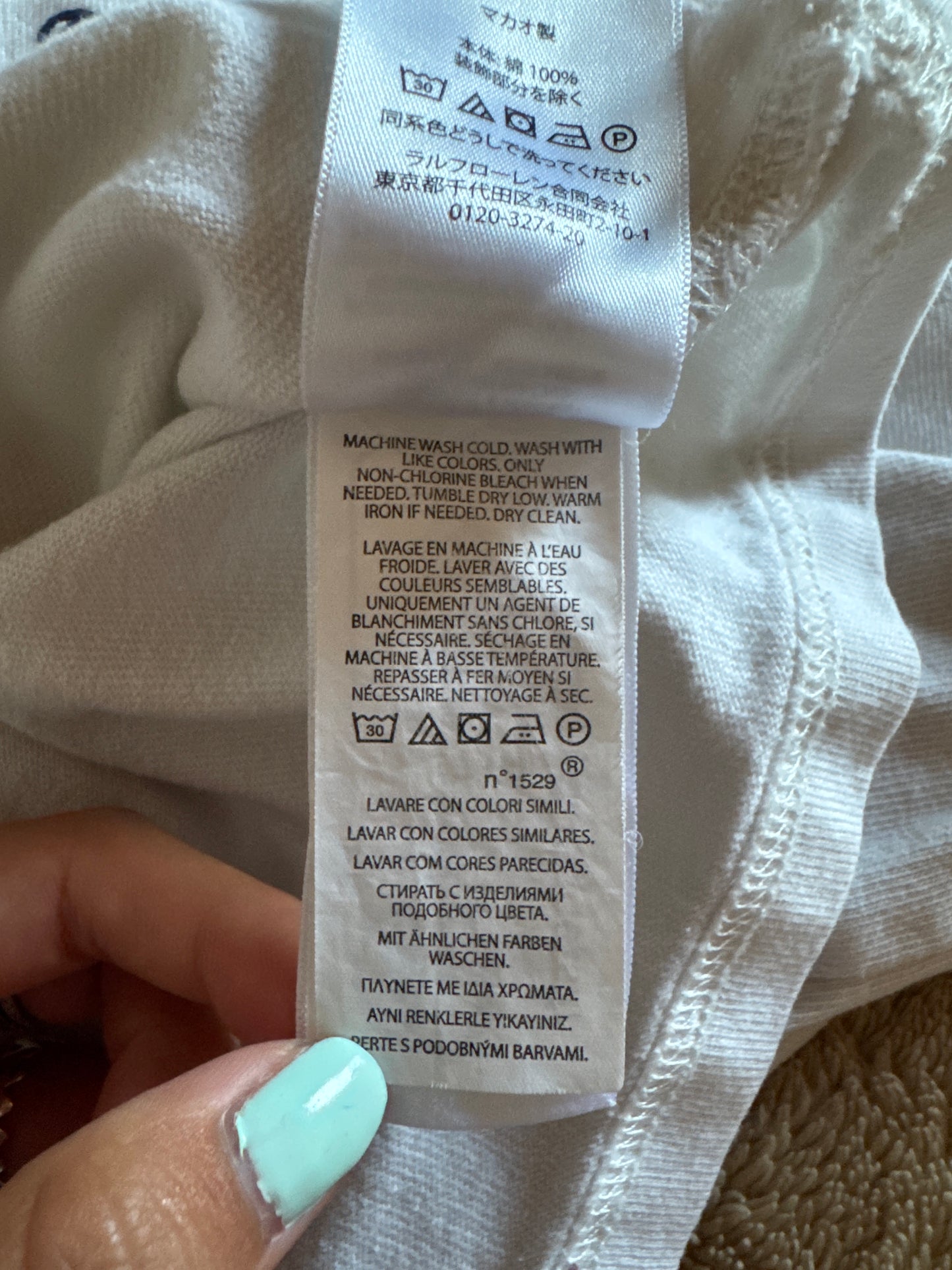 T-shirt blanc brodé Ralph Lauren - S