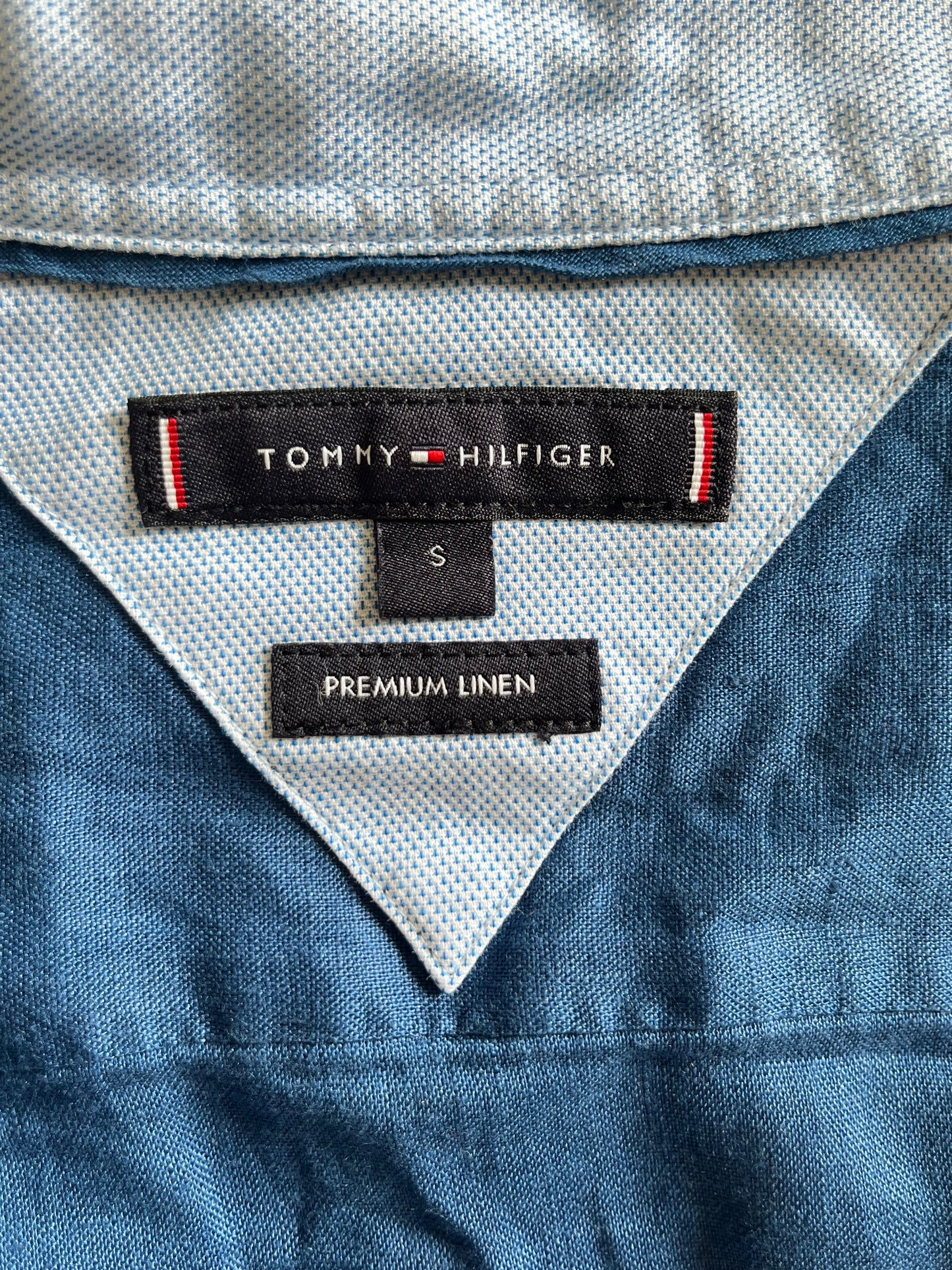 Chemise en lin bleu foncé Tommy Hilfiger - S homme / L femme