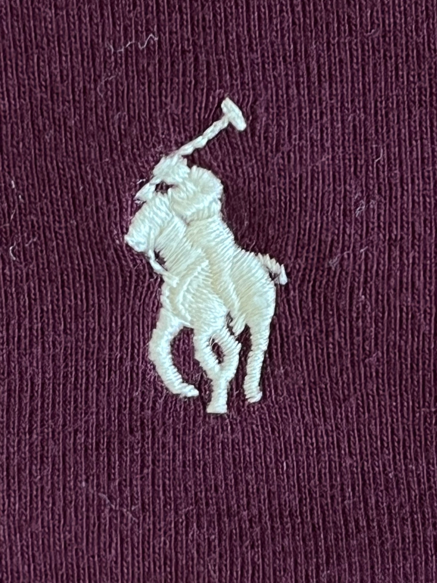 Pull col rond bordeaux Ralph Lauren - S