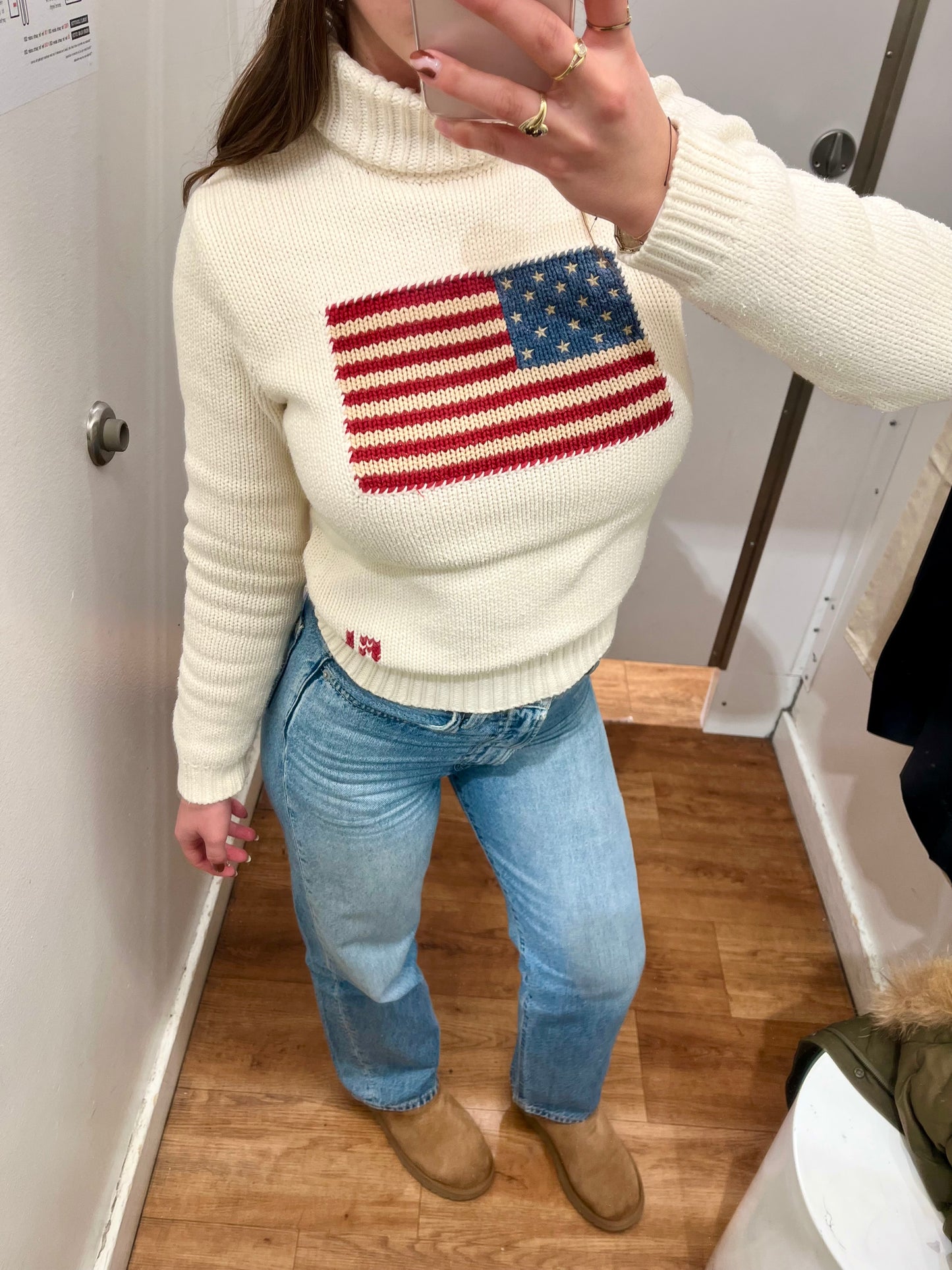 Pull blanc American Flag Ralph Lauren - S