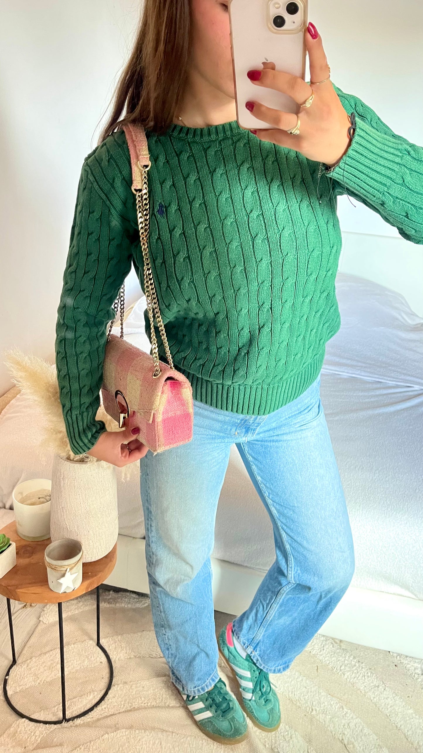 Pull torsadé vert sapin Ralph Lauren - S