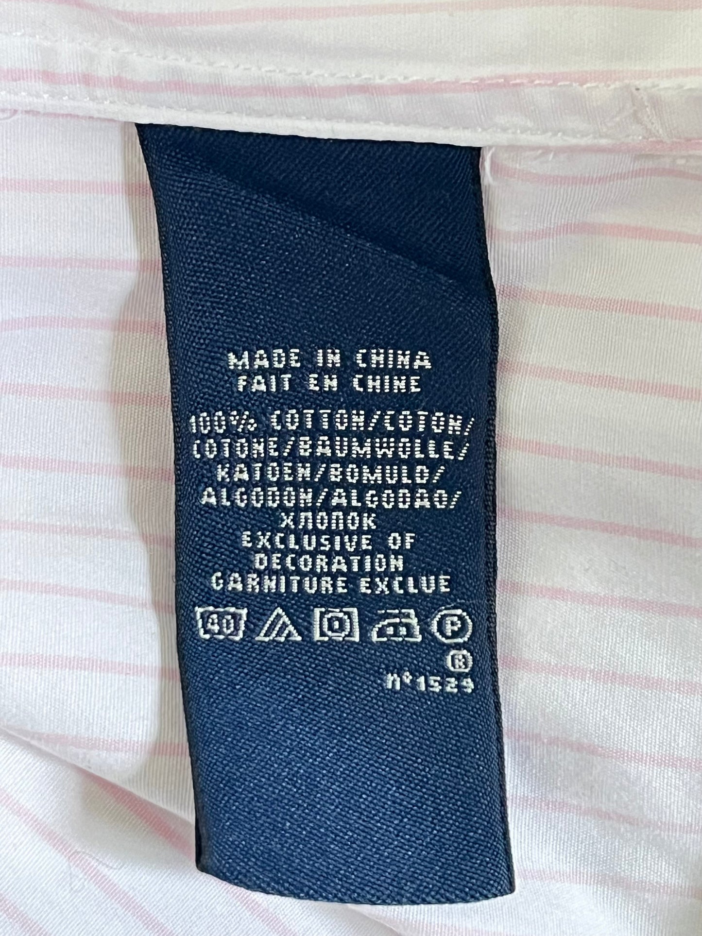 Chemise rayée rose pastel Ralph Lauren - S