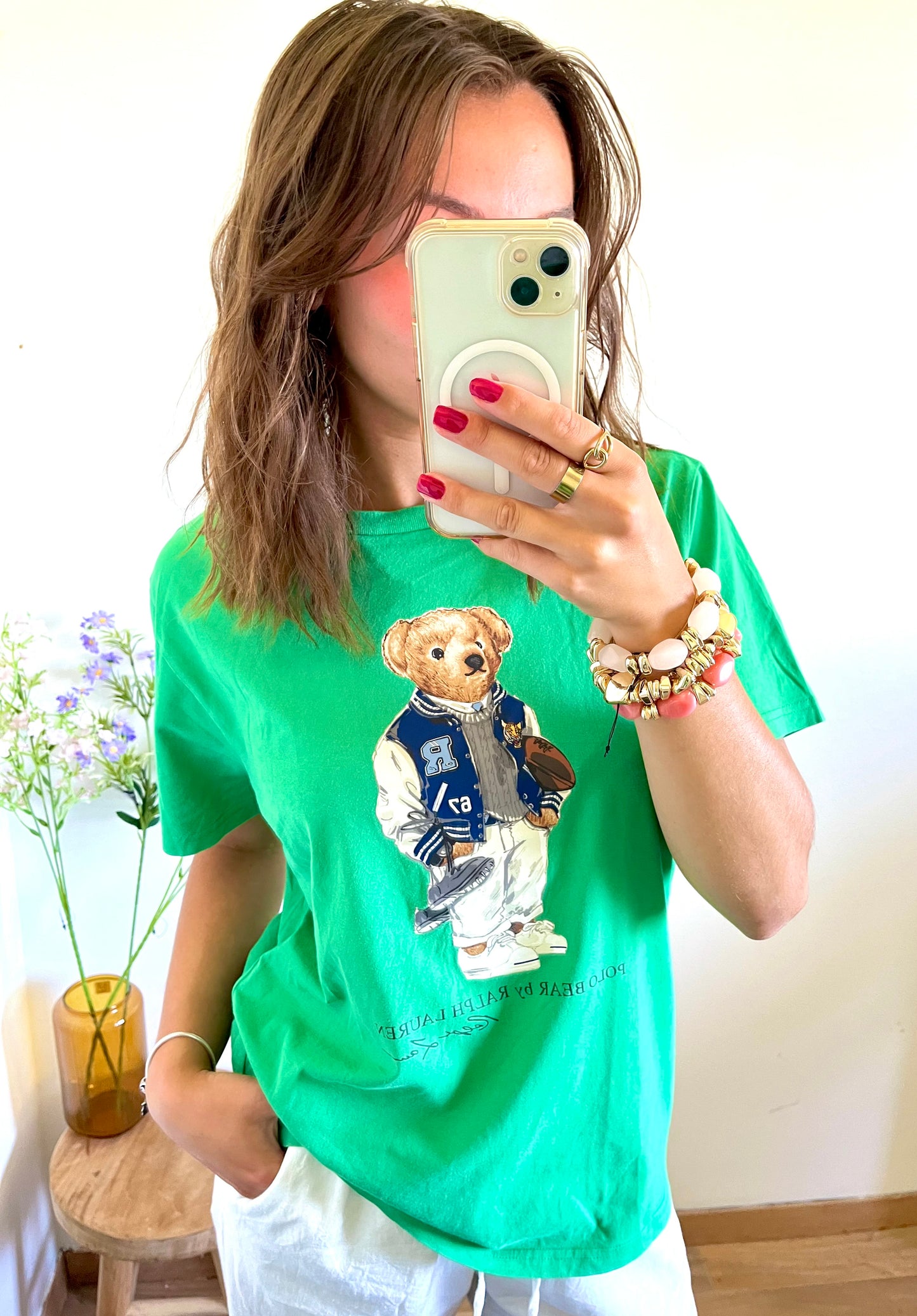 T-shirt vert nounours Ralph Lauren - S