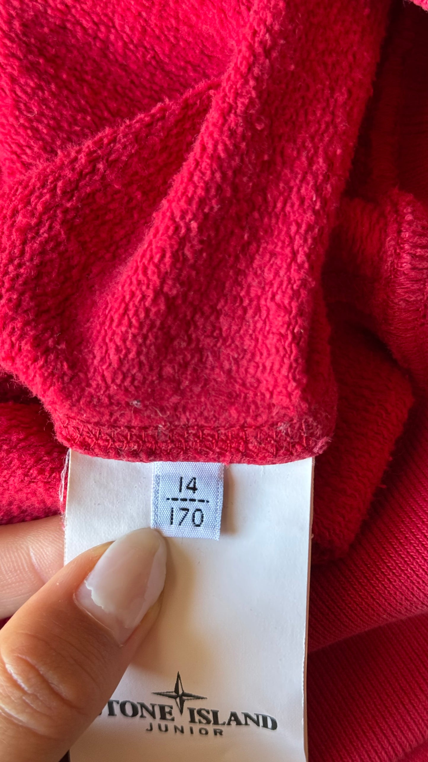 Sweat à capuche rouge Stone Island - M