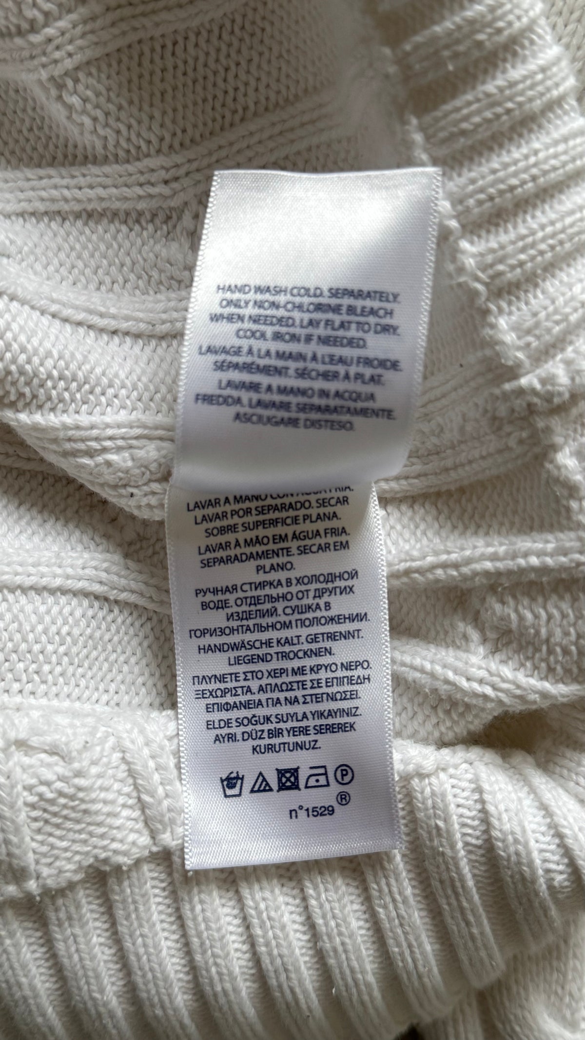 Pull col V torsadé blanc Ralph Lauren - M