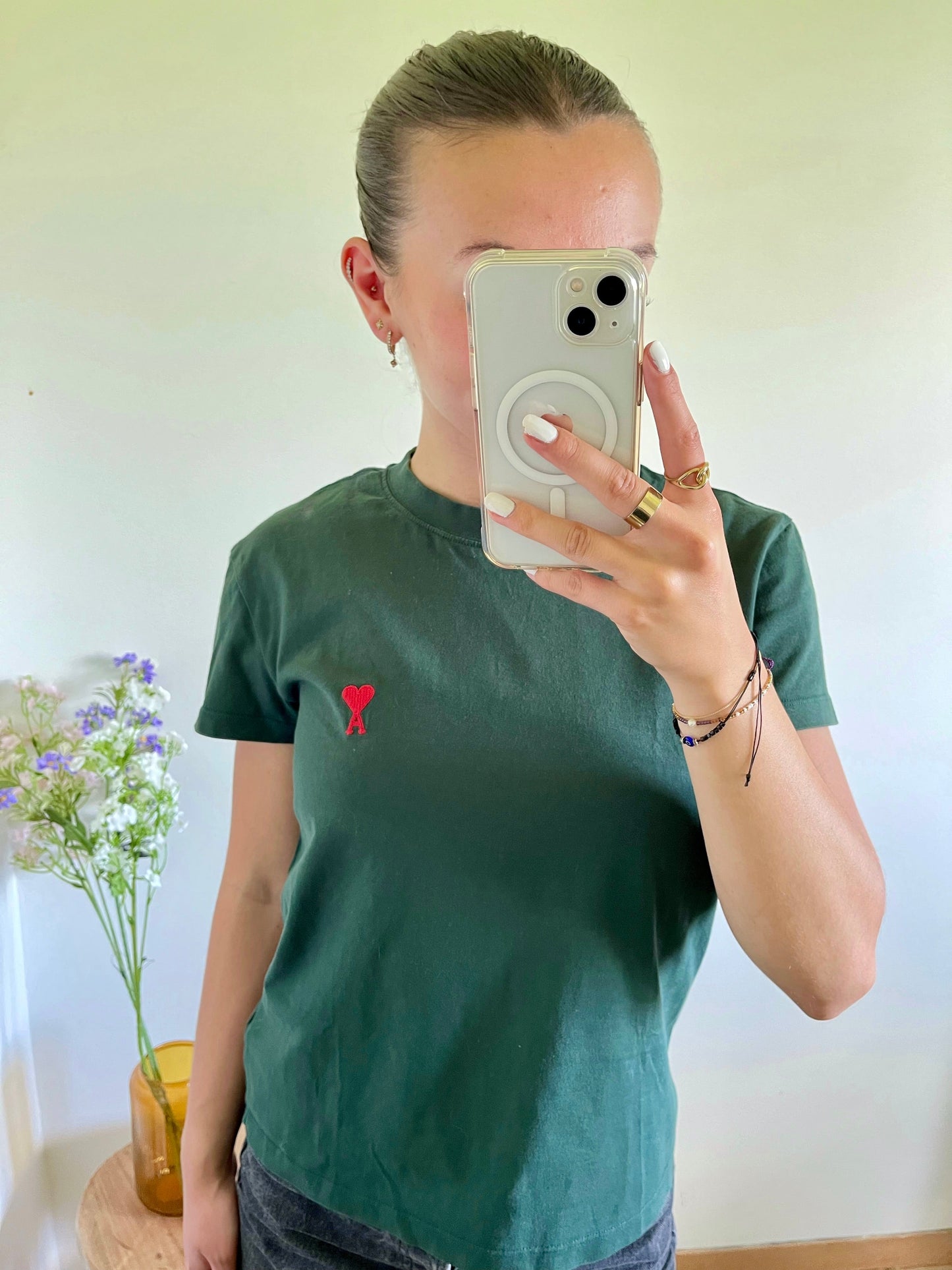 T-shirt vert sapin Ami Paris - L
