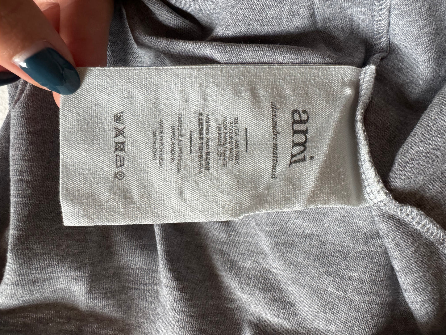 T-shirt gris Ami Paris - XS