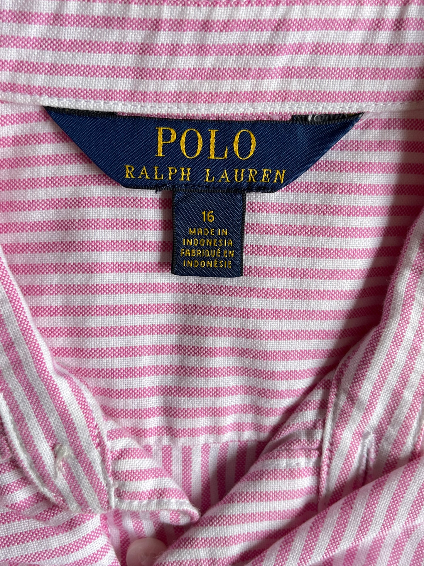 Chemise rayée rose Ralph Lauren - XS
