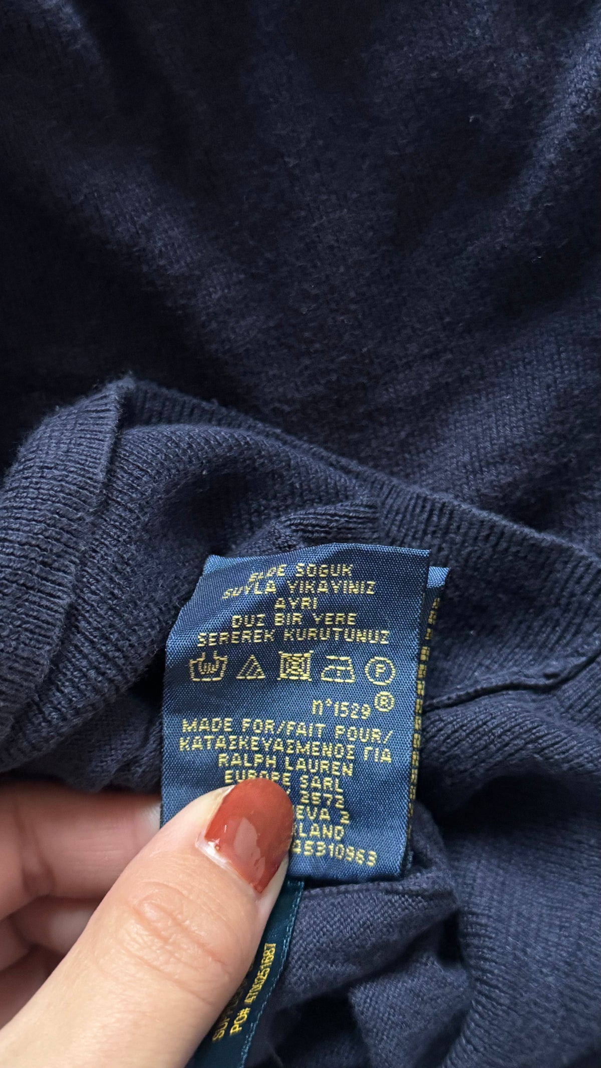 Pull col V marine Ralph Lauren - L