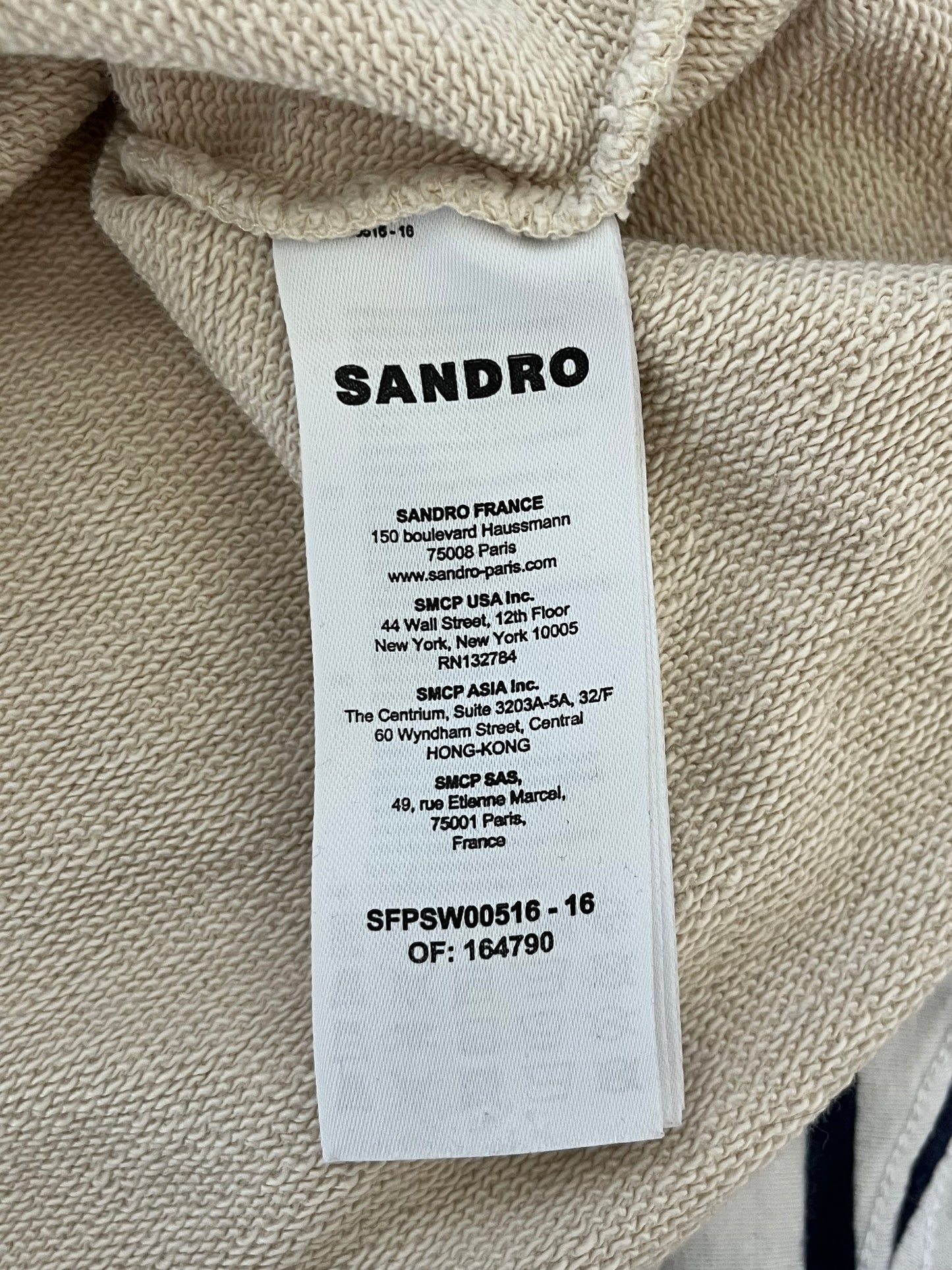 Sweat col rond blanc Sandro - S