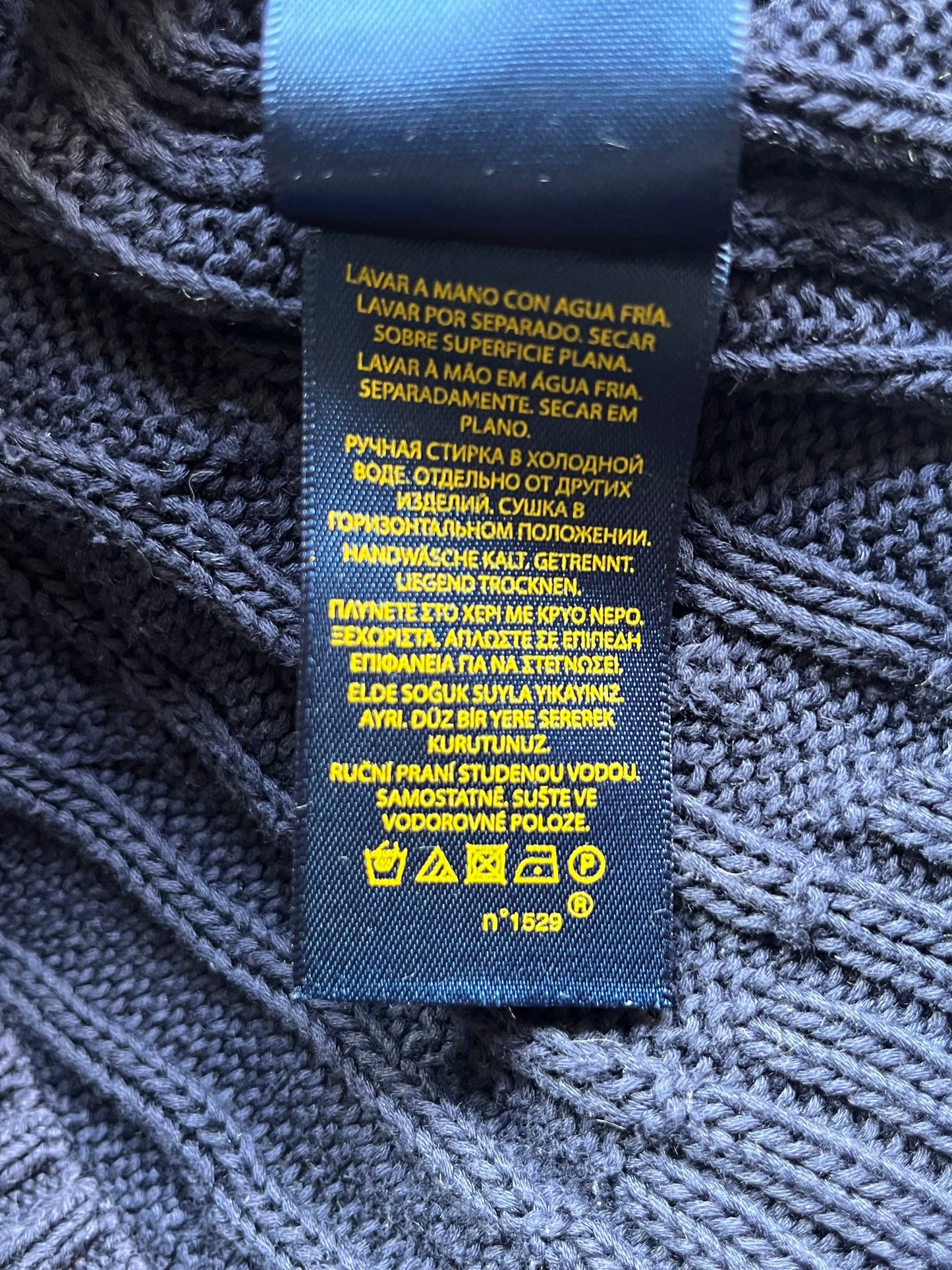 Pull torsadé bleu marine Ralph Lauren - M