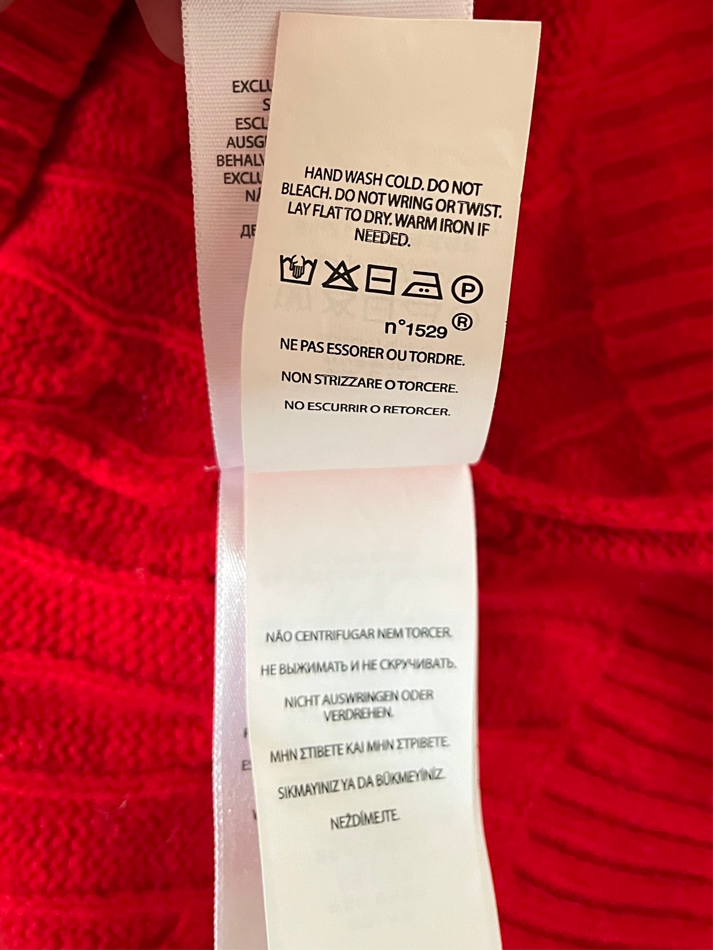 Pull torsadé rouge laine & cachemire Ralph Lauren - XS