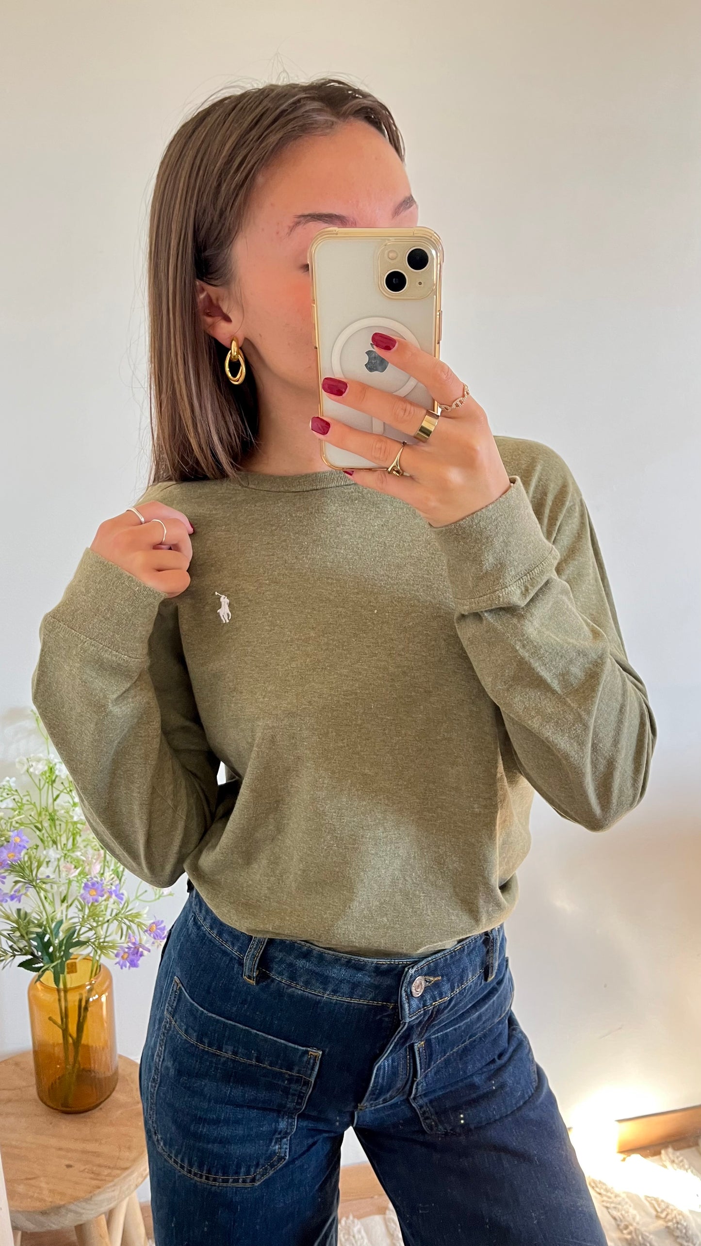 T-shirt manches longues kaki Ralph Lauren - M
