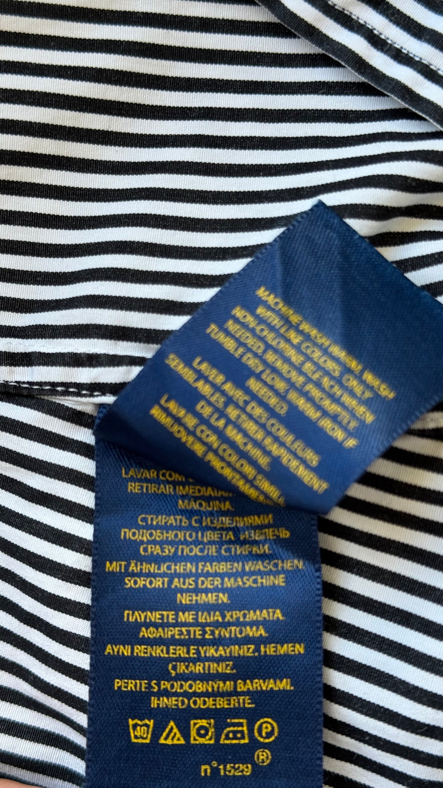 Chemise rayée noire Ralph Lauren - XS homme / M femme