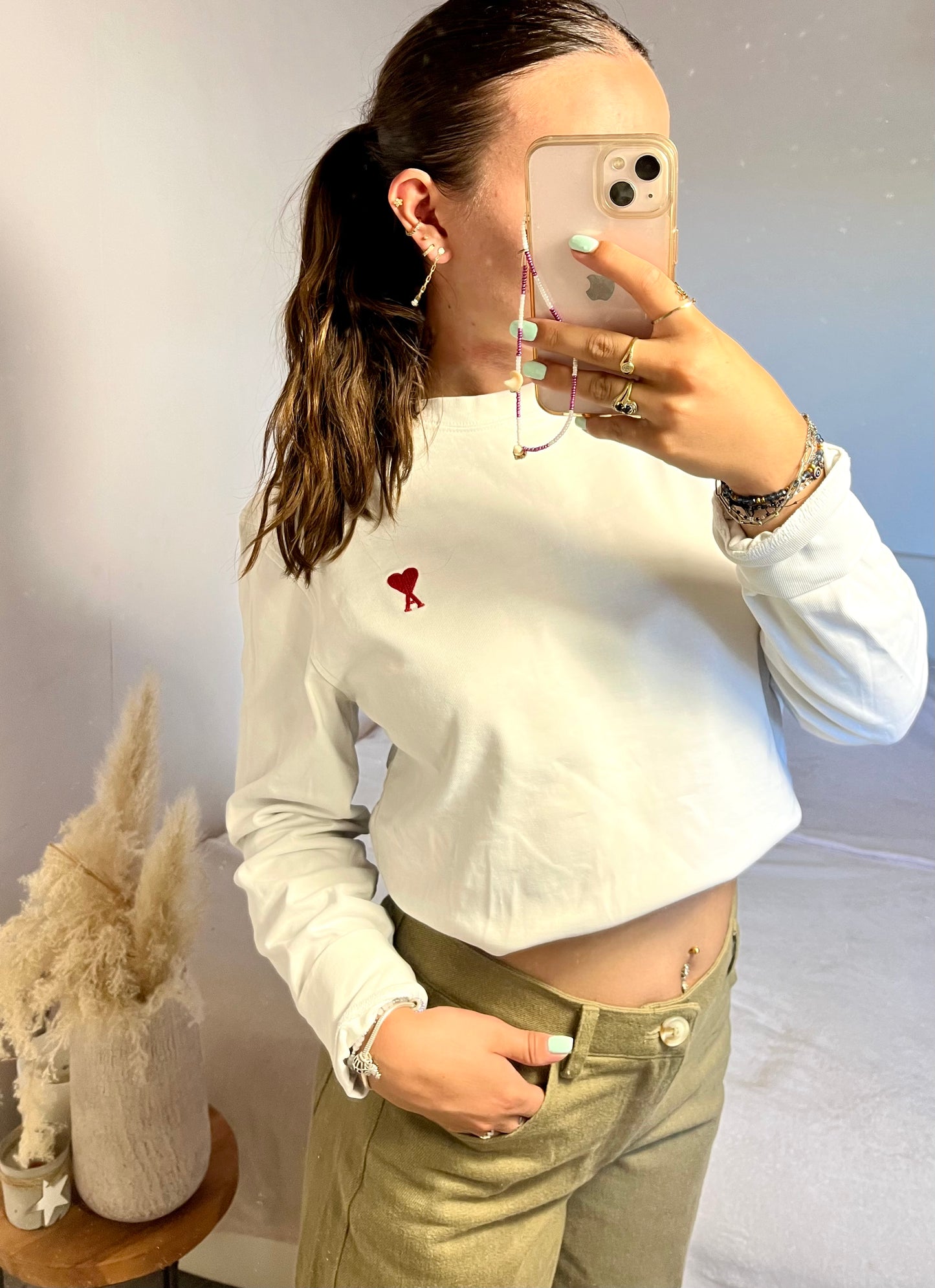 Pull léger blanc Ami Paris - M