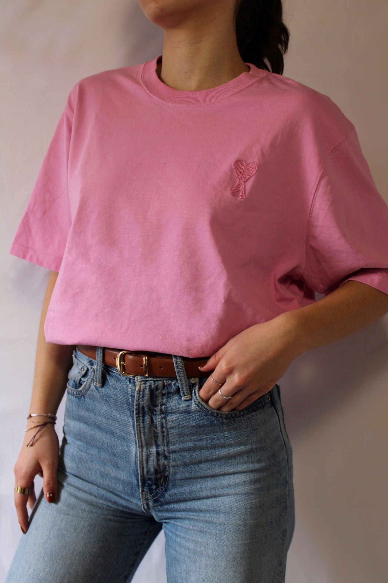 T-shirt rose Ami Paris - M homme / L femme