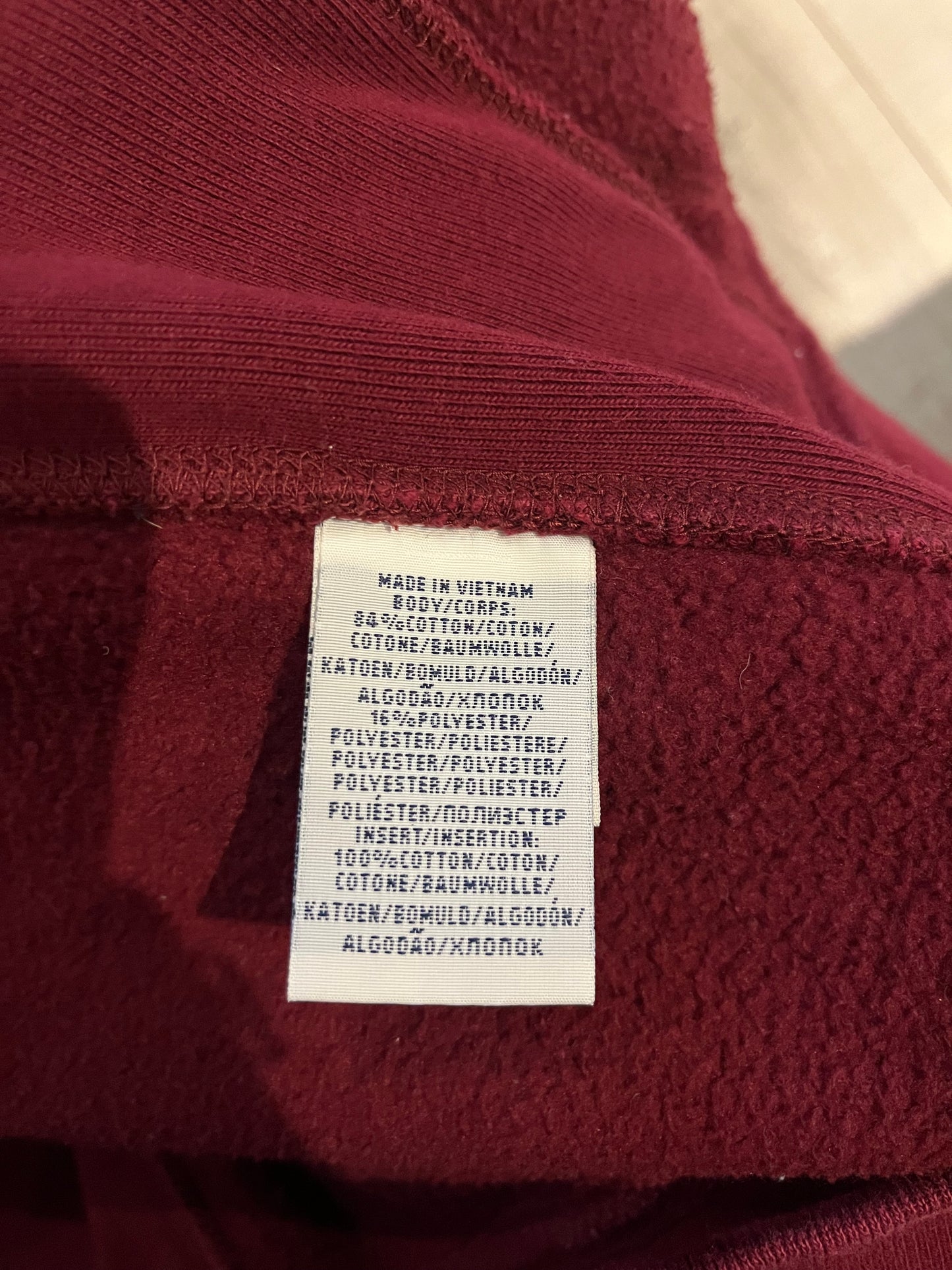 Veste a capuche bordeaux - S femme / XS homme