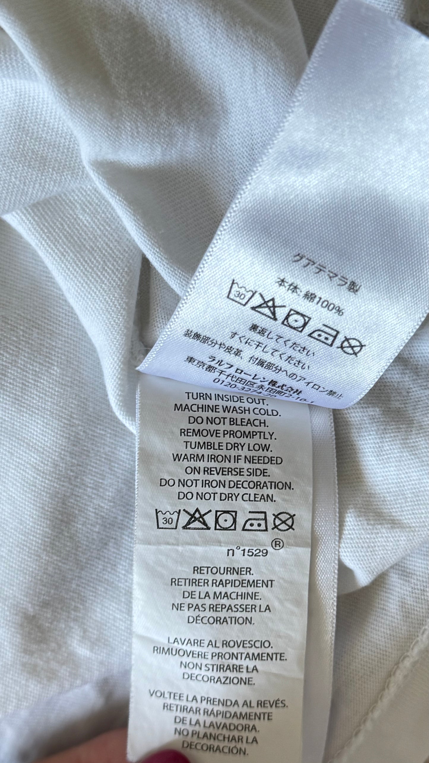 T-shirt nounours blanc Ralph Lauren - S homme / M-L femme