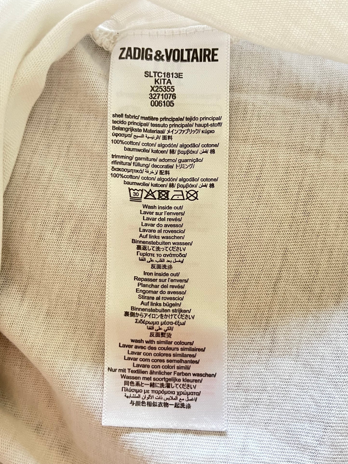 T-shirt col rond blanc Zadig & Voltaire - XS