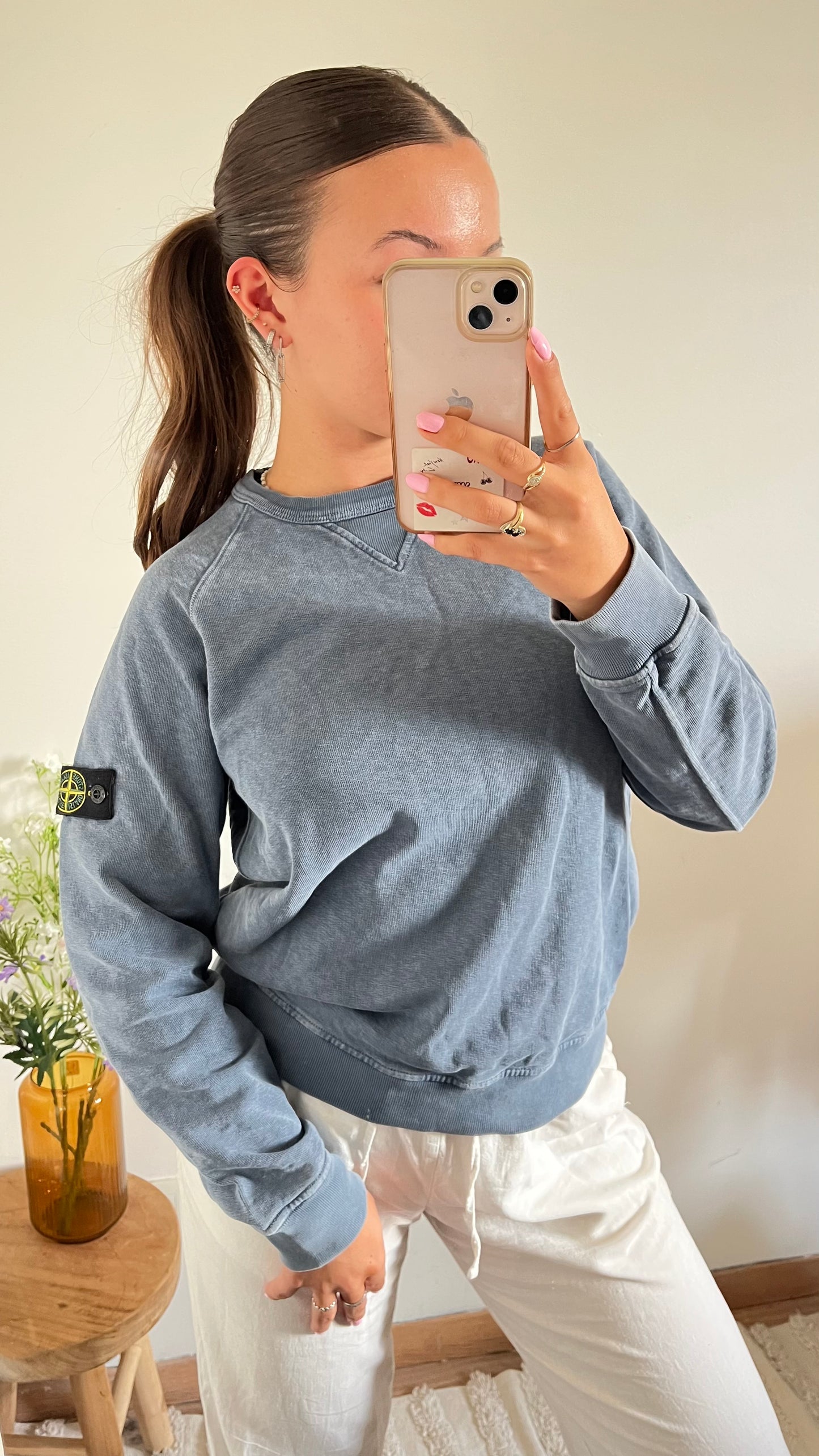 Pull bleu gris Stone Island - S