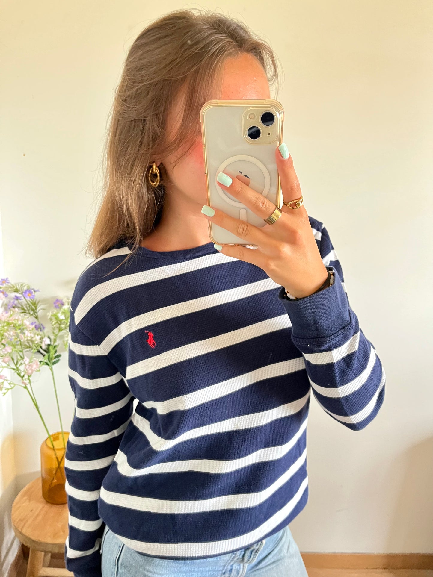 Pull col rond marinière Ralph Lauren - S
