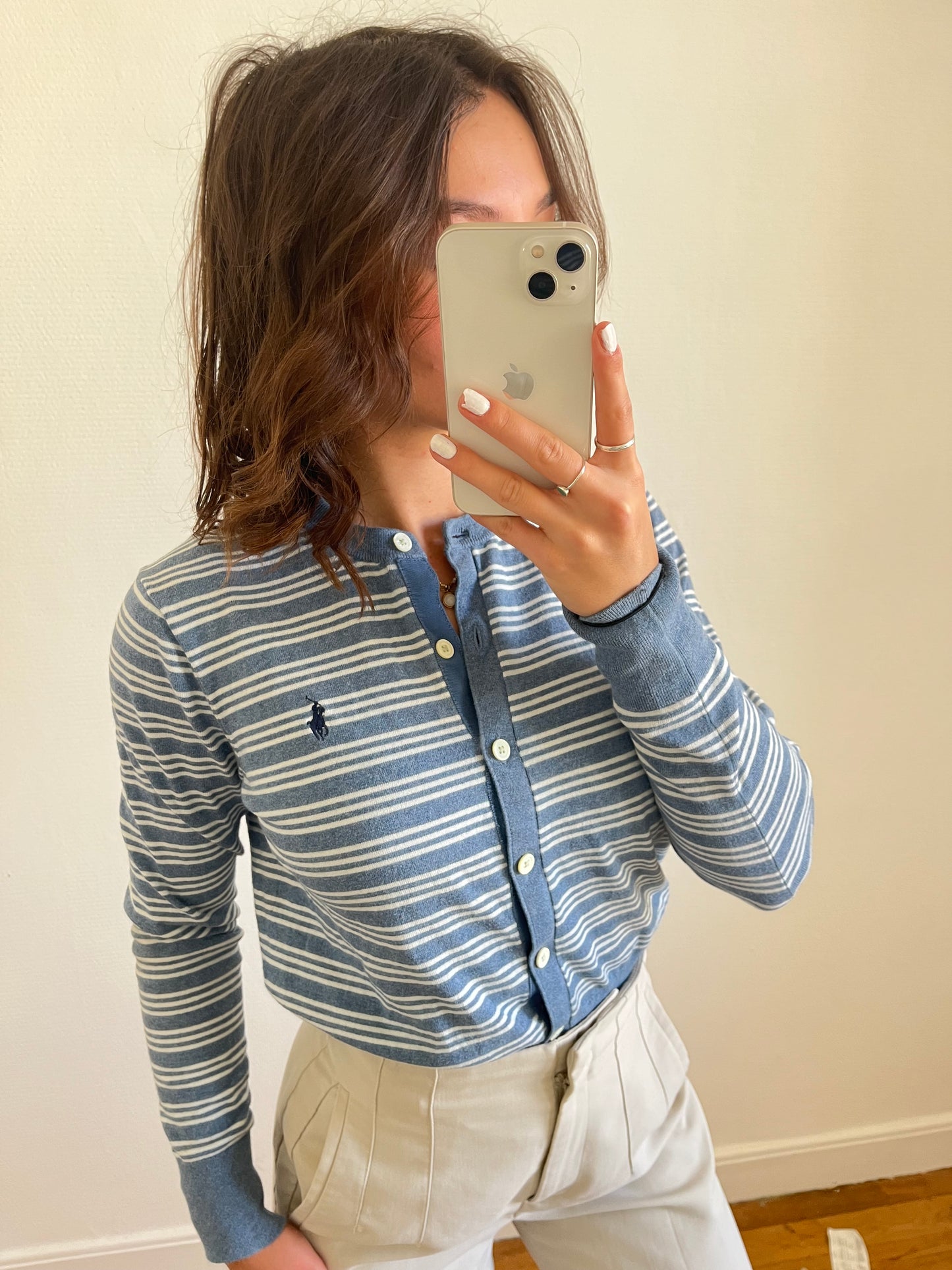 Gilet rayé bleu Ralph Lauren - S
