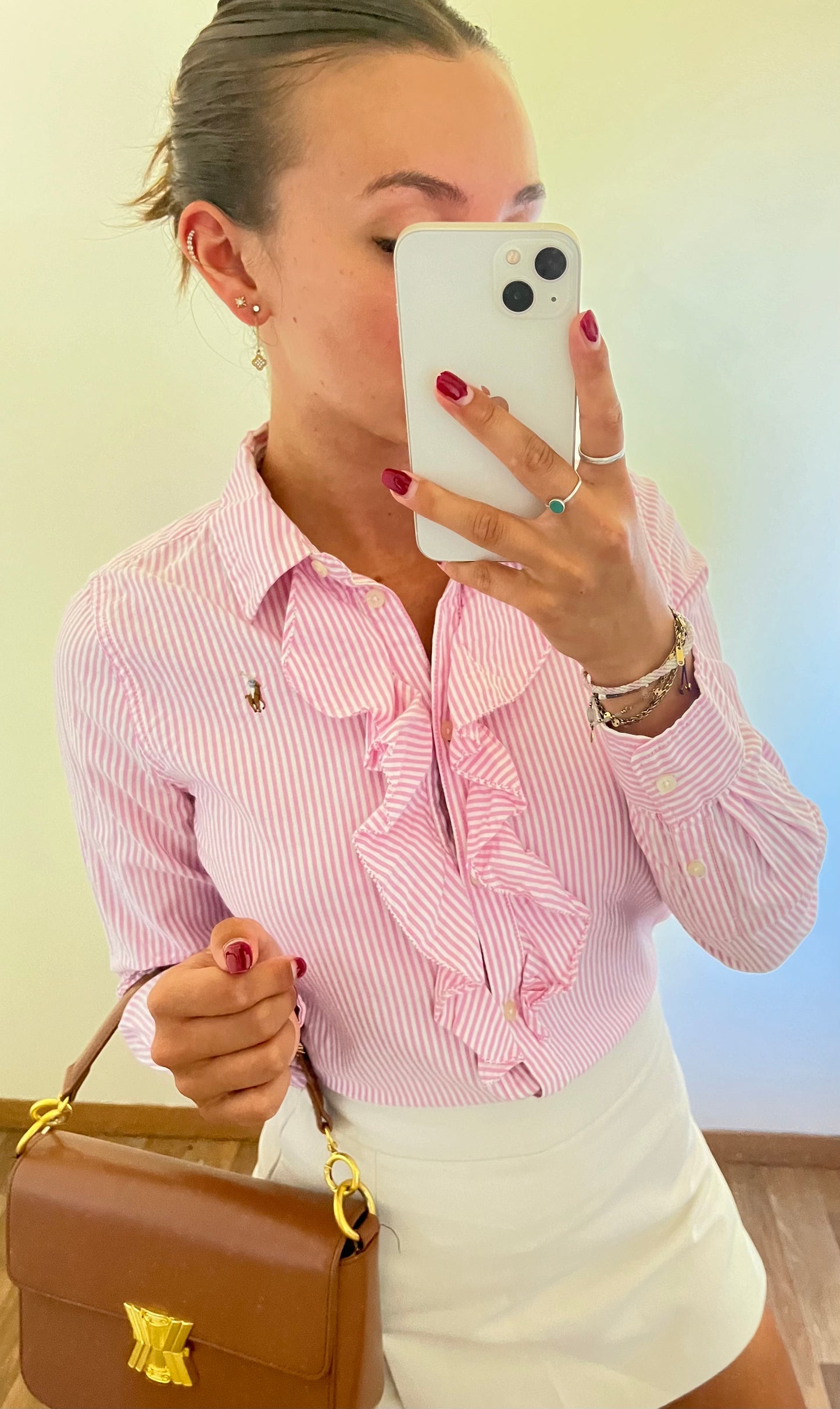 Chemise rayée rose Ralph Lauren - XS