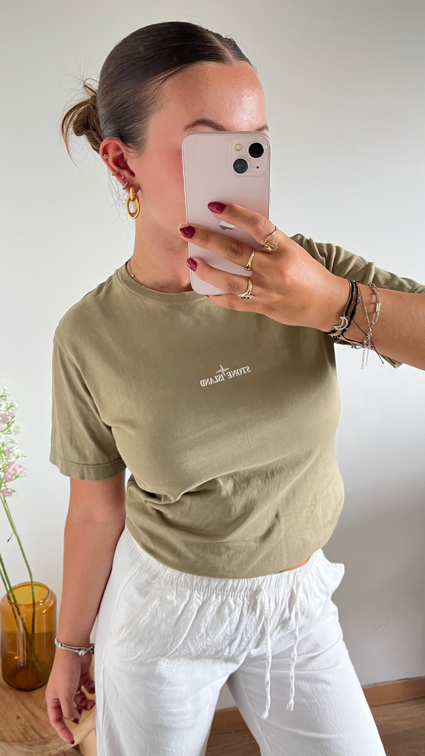 T-shirt kaki Stone Island - S