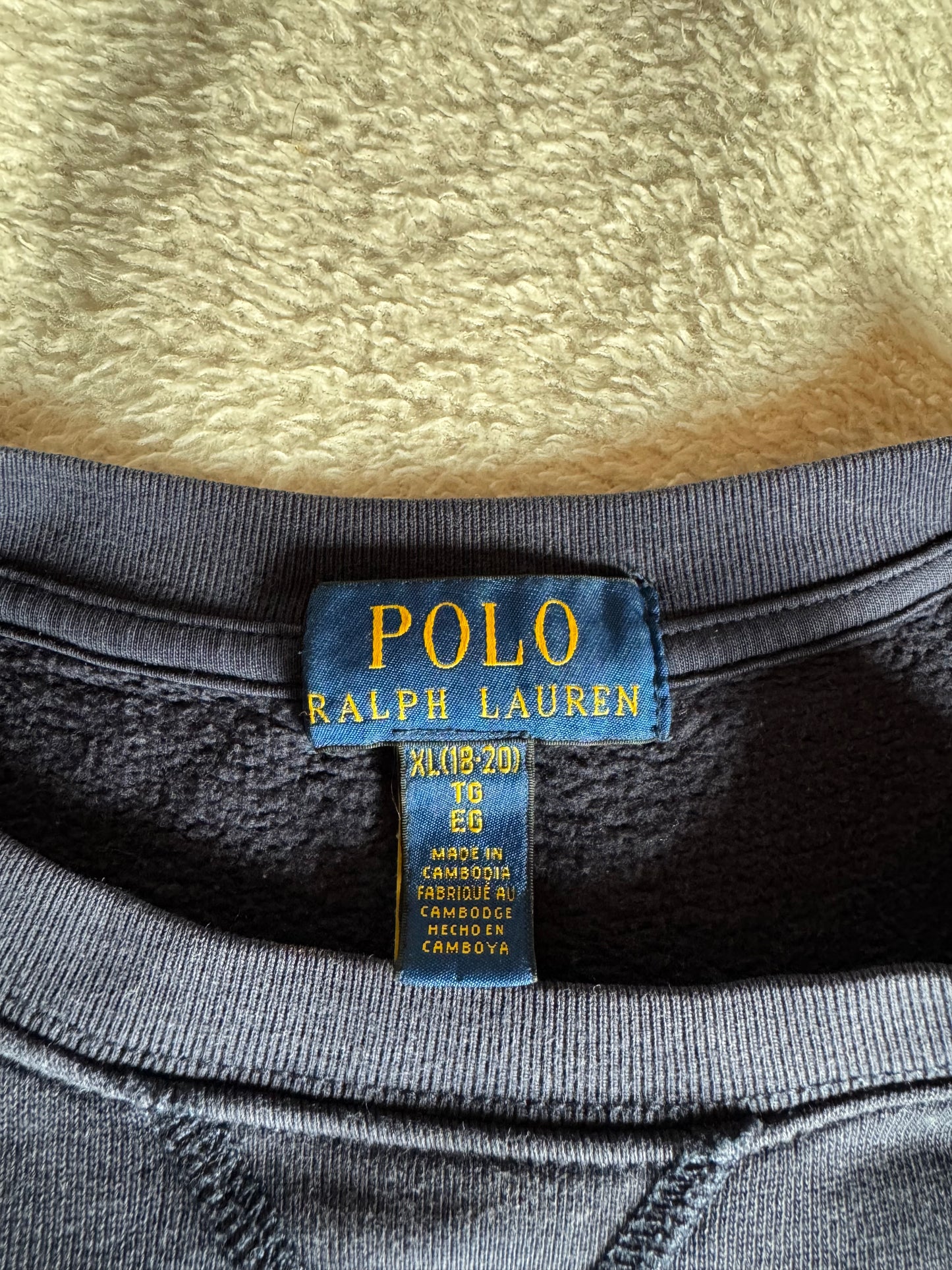 Pull col rond marine Ralph Lauren - S et M