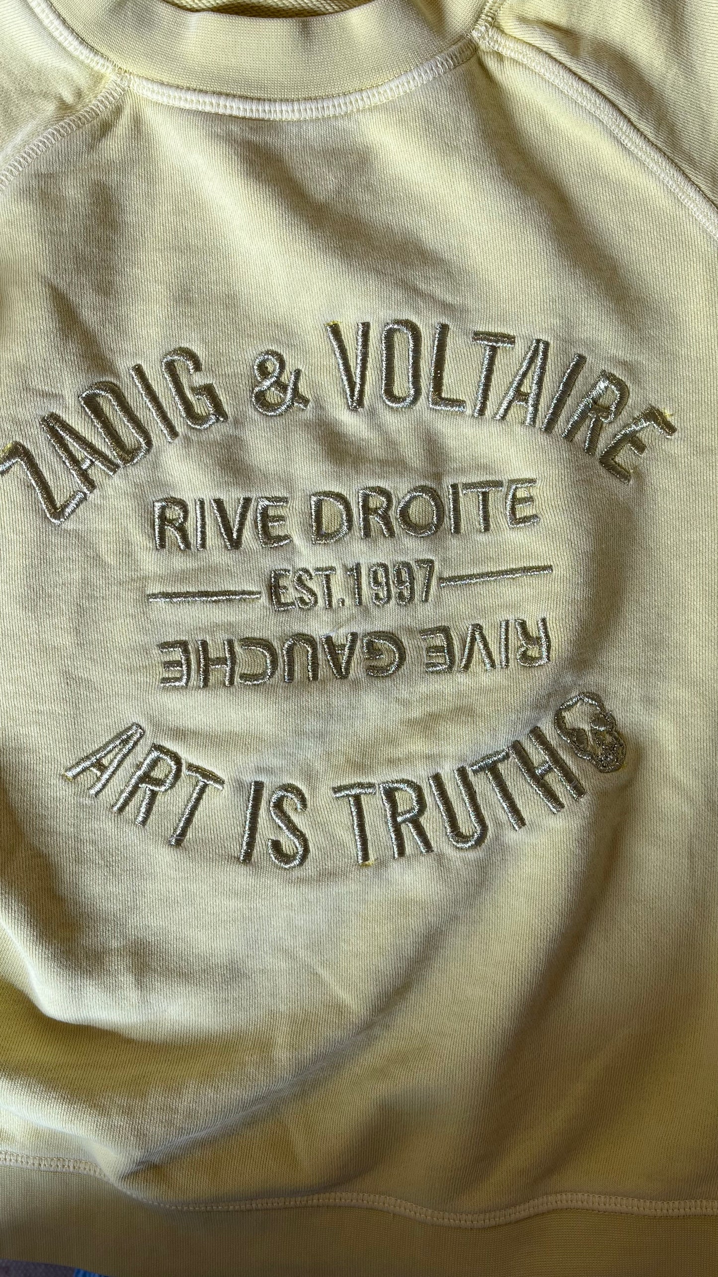 Sweat col rond jaune pastel Zadig & Voltaire - S