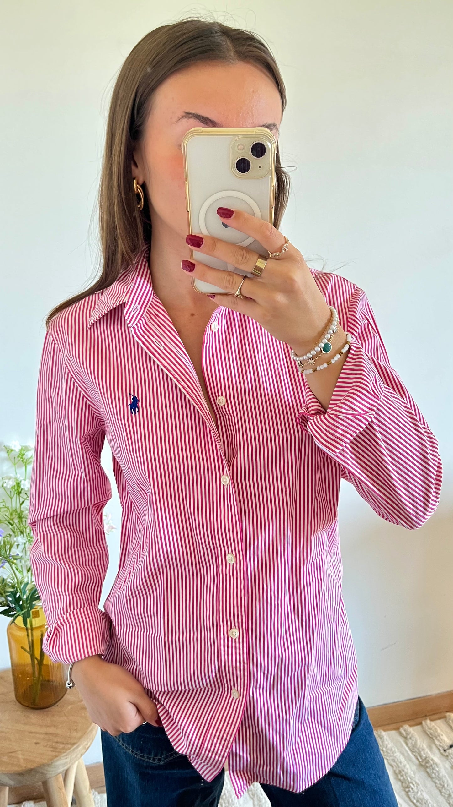 Chemise à rayures roses Ralph Lauren - M