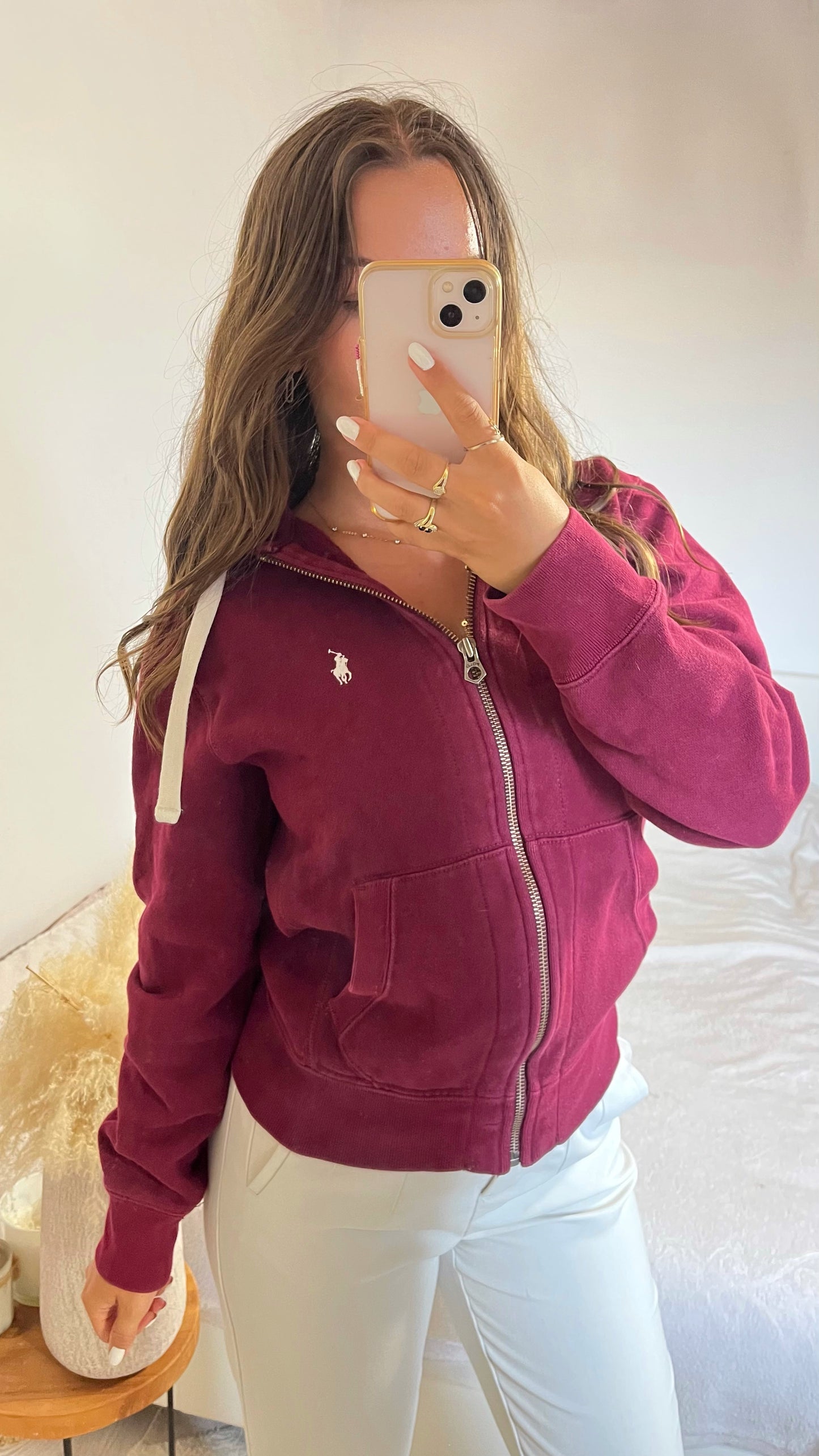 Veste a capuche bordeaux - S femme / XS homme
