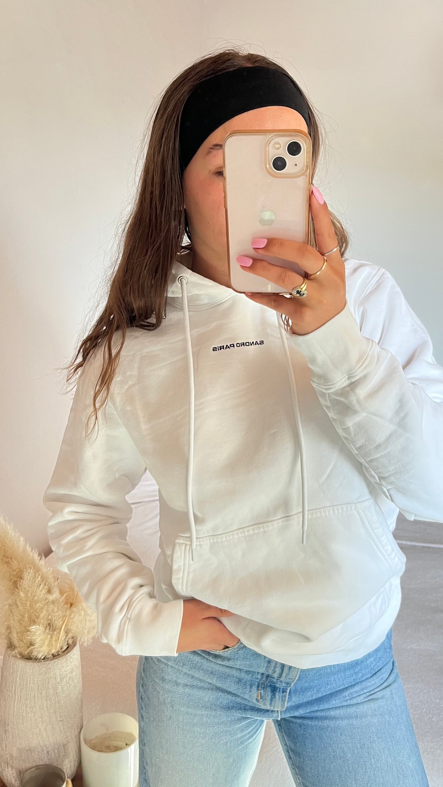 Sweat à capuche blanc Sandro - M