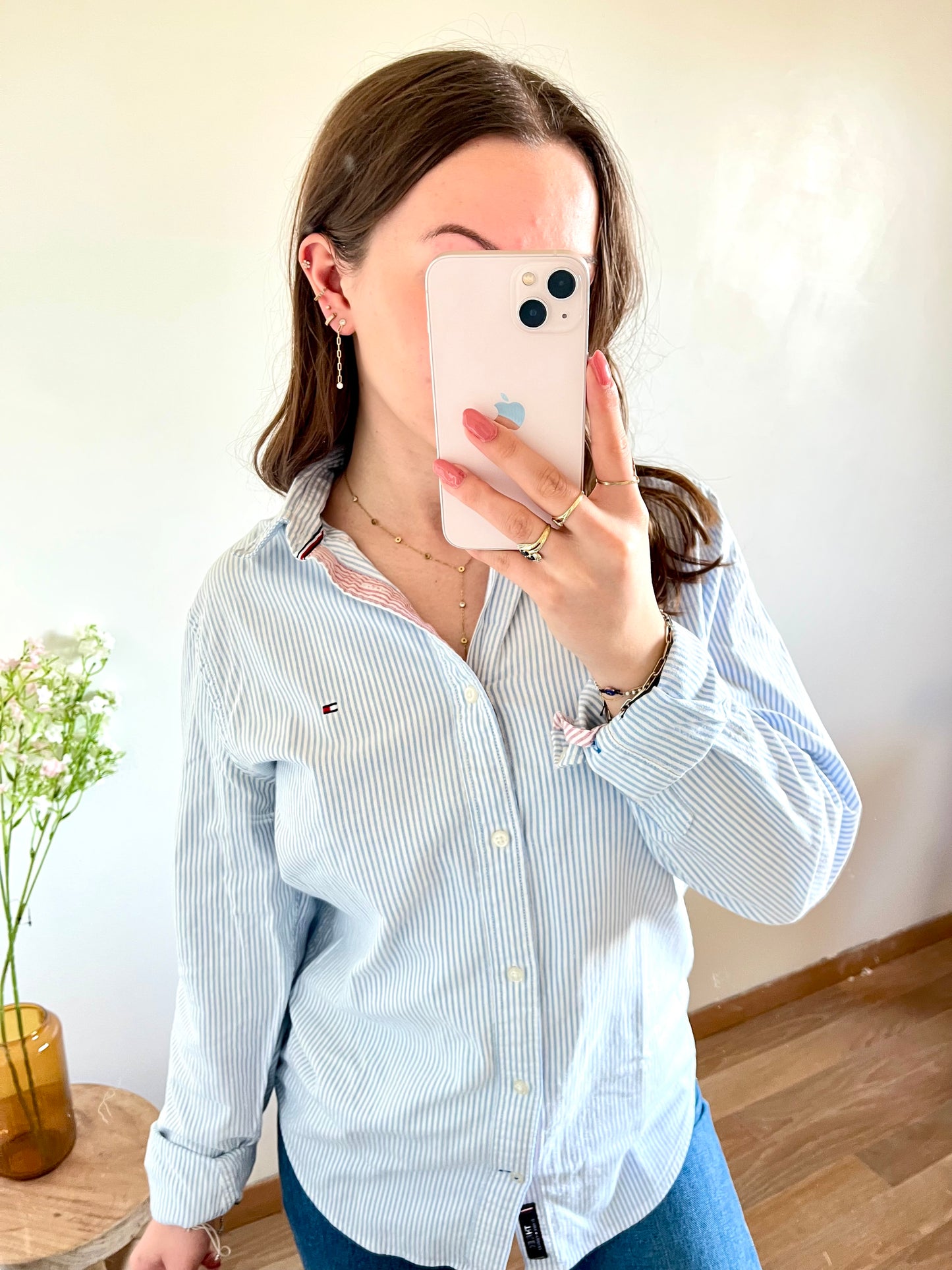 Chemise rayée bleue Tommy Hilfiger - L