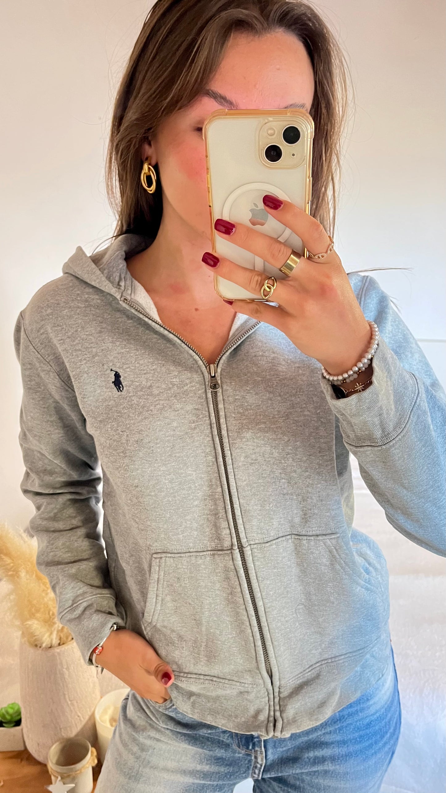 Veste à capuche grise Ralph Lauren - S