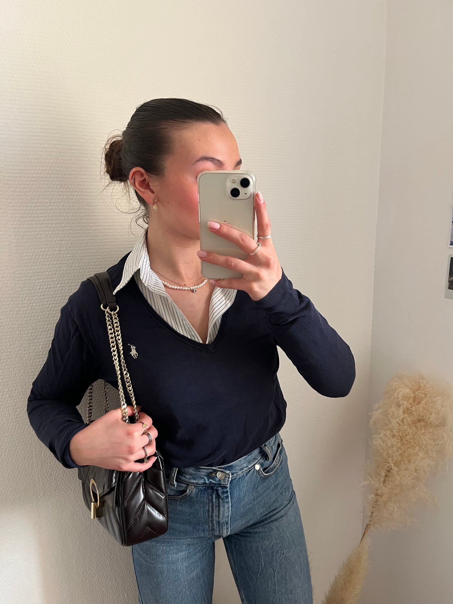 Pull col V marine Ralph Lauren - L
