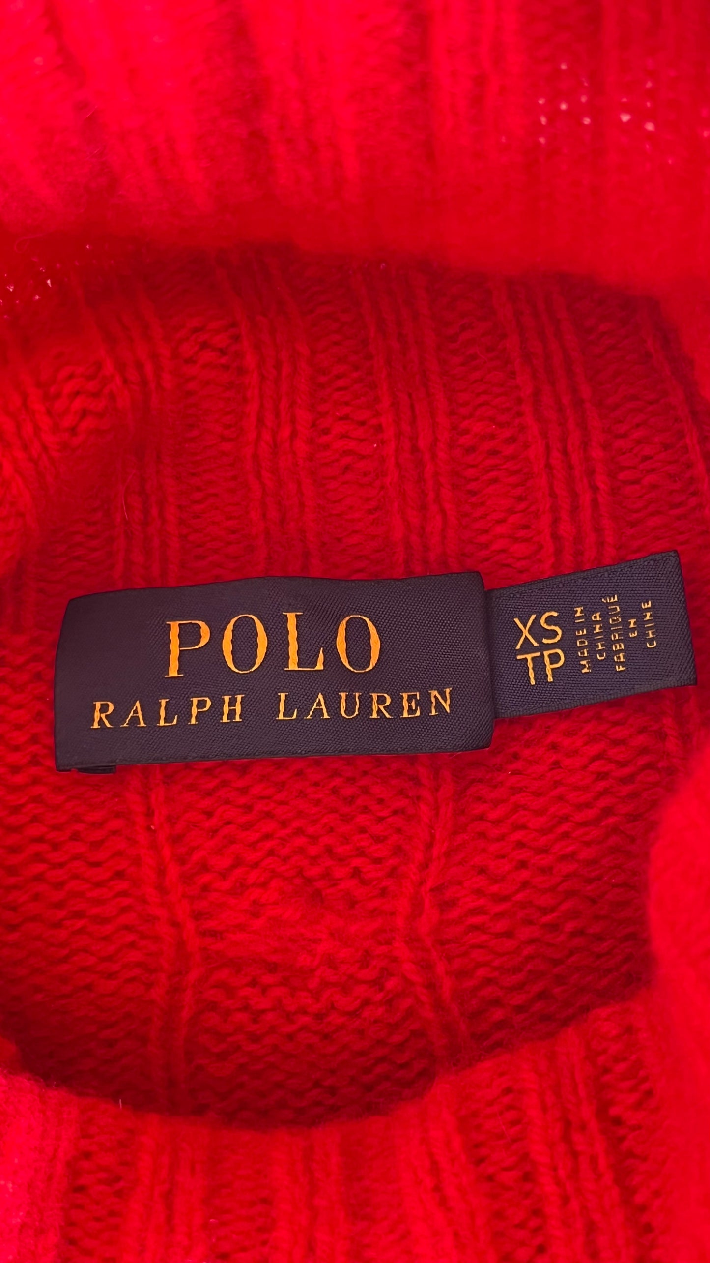 Pull torsadé rouge laine & cachemire Ralph Lauren - XS