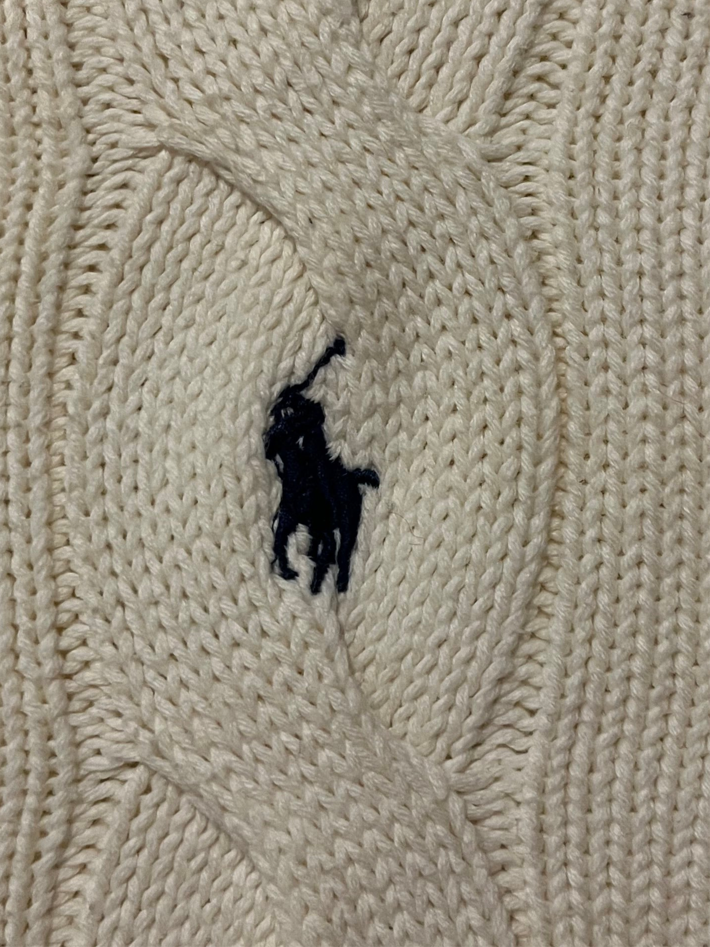 Pull torsadé blanc Ralph Lauren - S