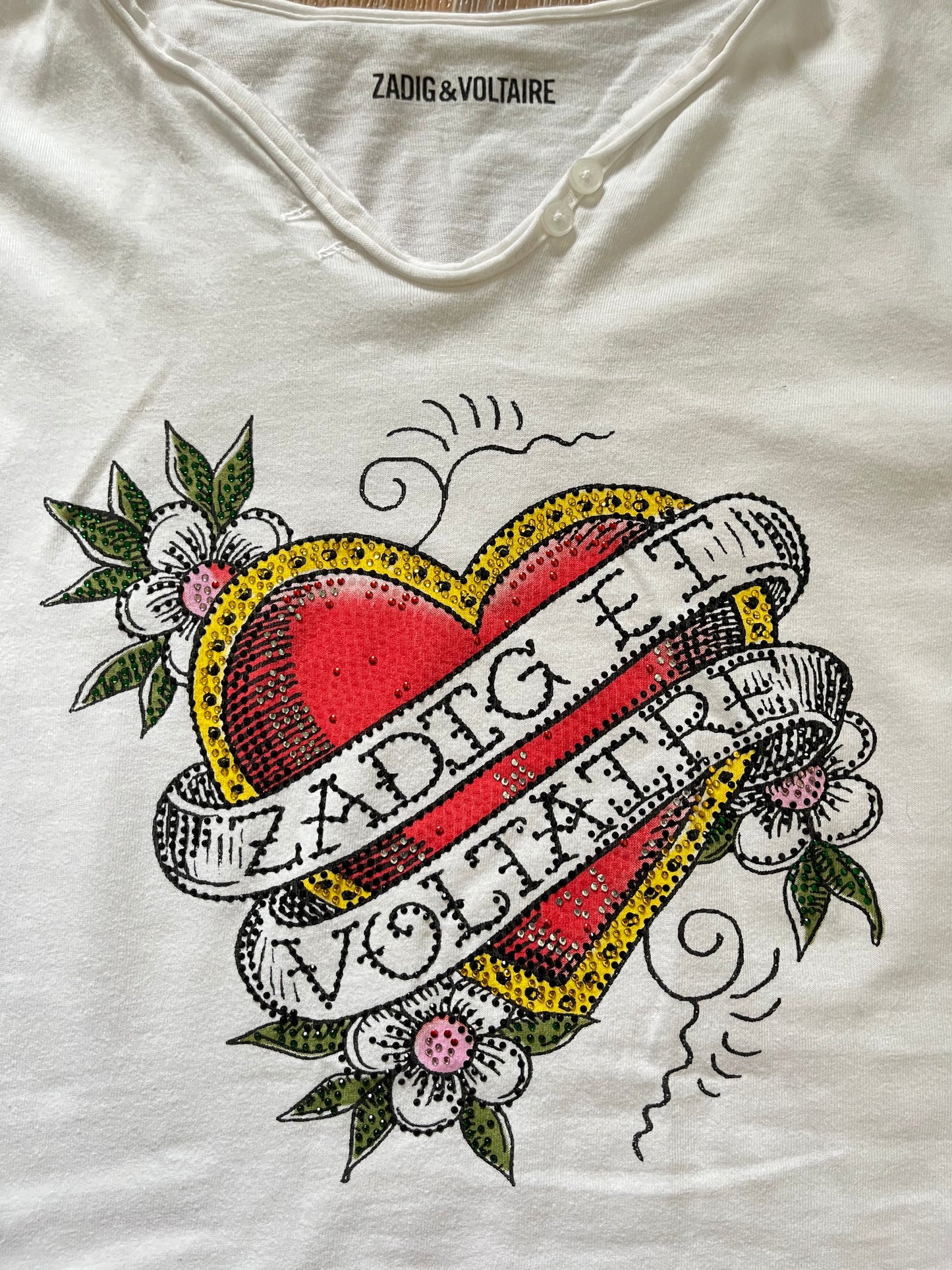 T-shirt blanc strass Zadig & Voltaire — XS