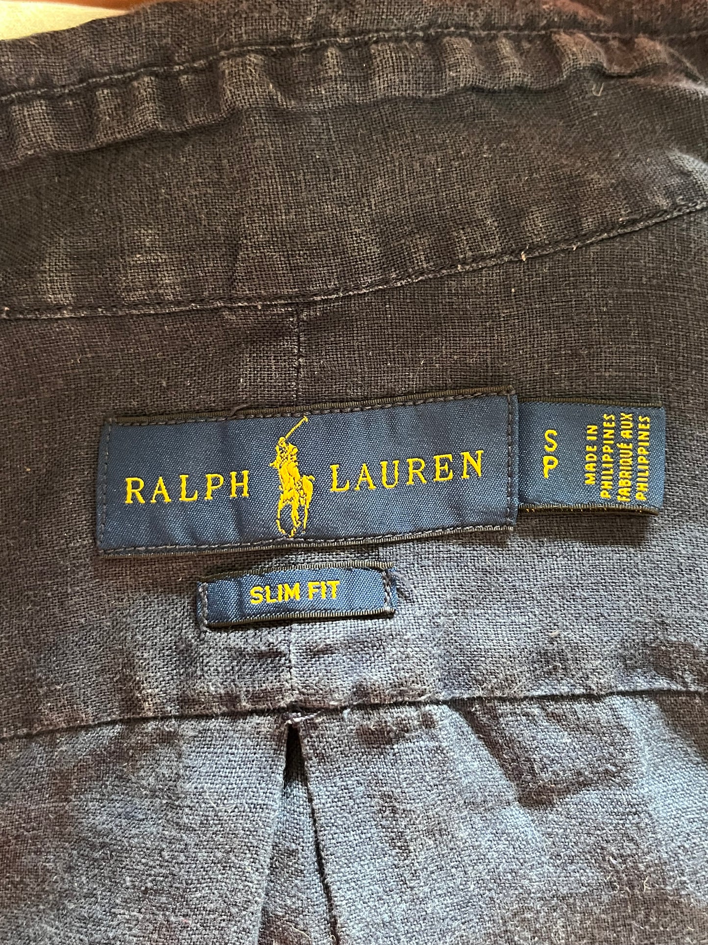 Chemise en lin bleu marine Ralph Lauren - S homme / M femme