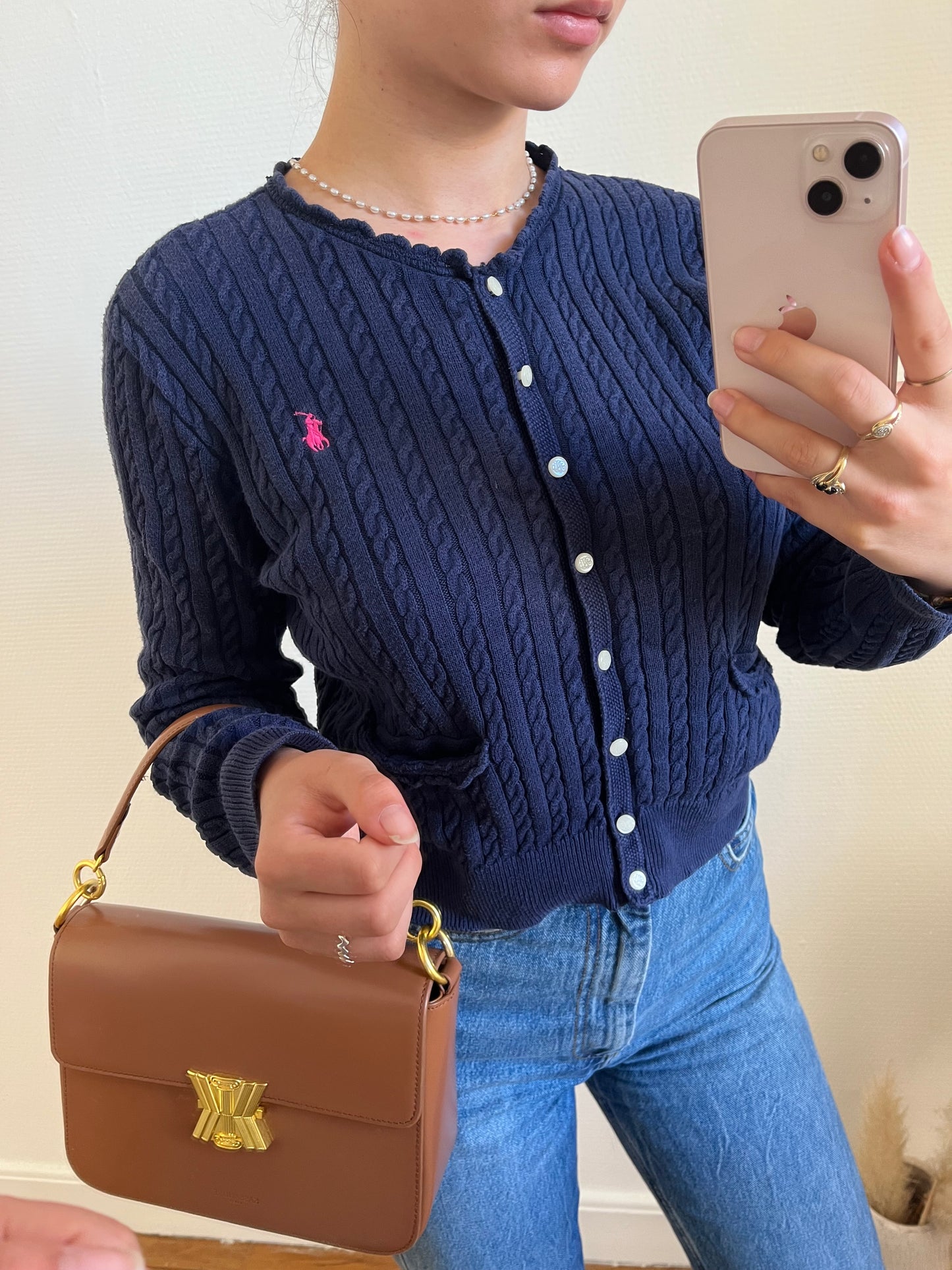 Gilet torsadé marine Ralph Lauren - S
